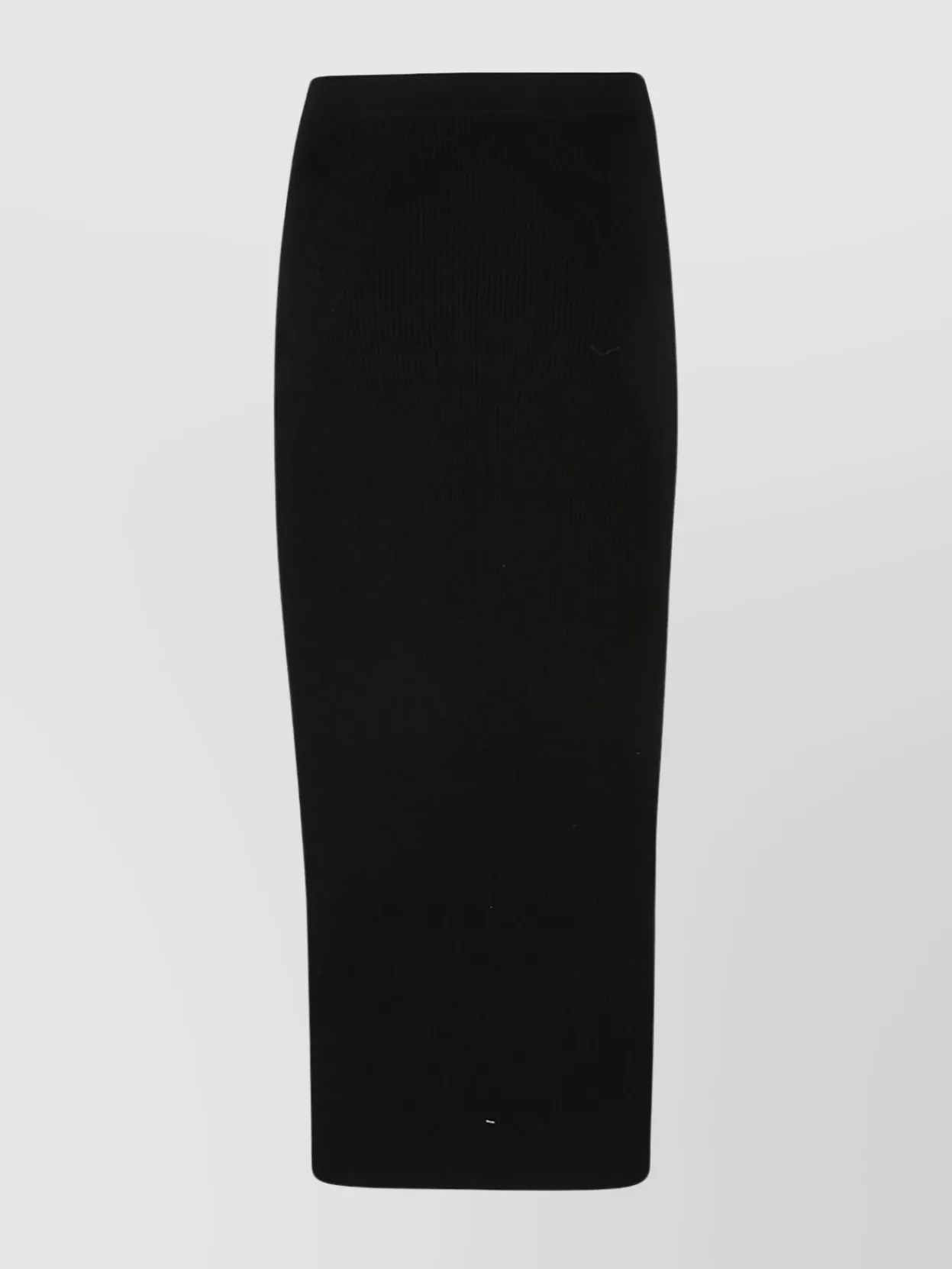 Shop Alexander Mcqueen Ribbed Wool Midi Skirt In Black