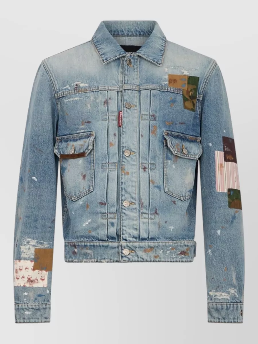 Dsquared2 denim patchwork lightweight jacket