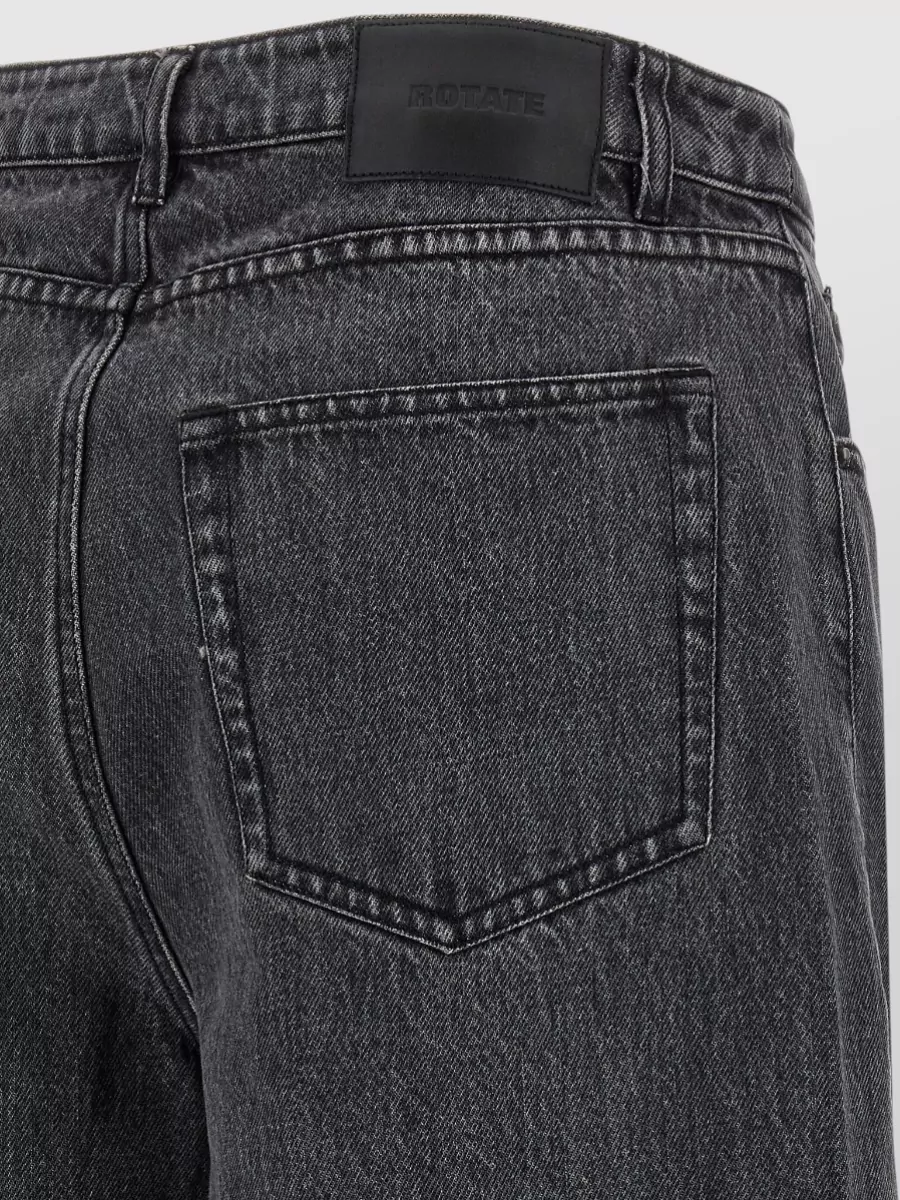 Rotate Birger Christensen Lace Detail Wide Leg Denim Trousers