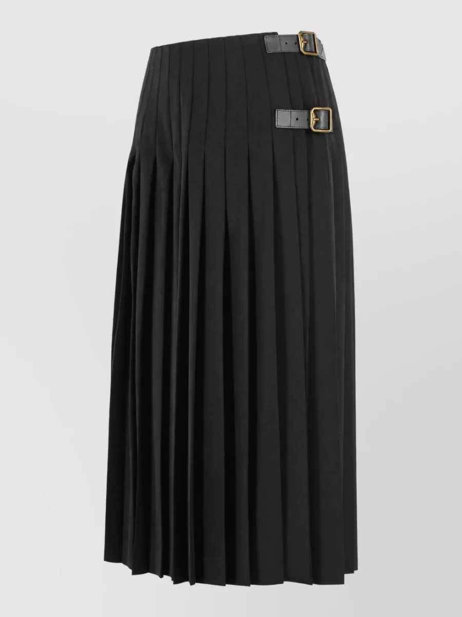 Burberry wool pleated midi skirt
