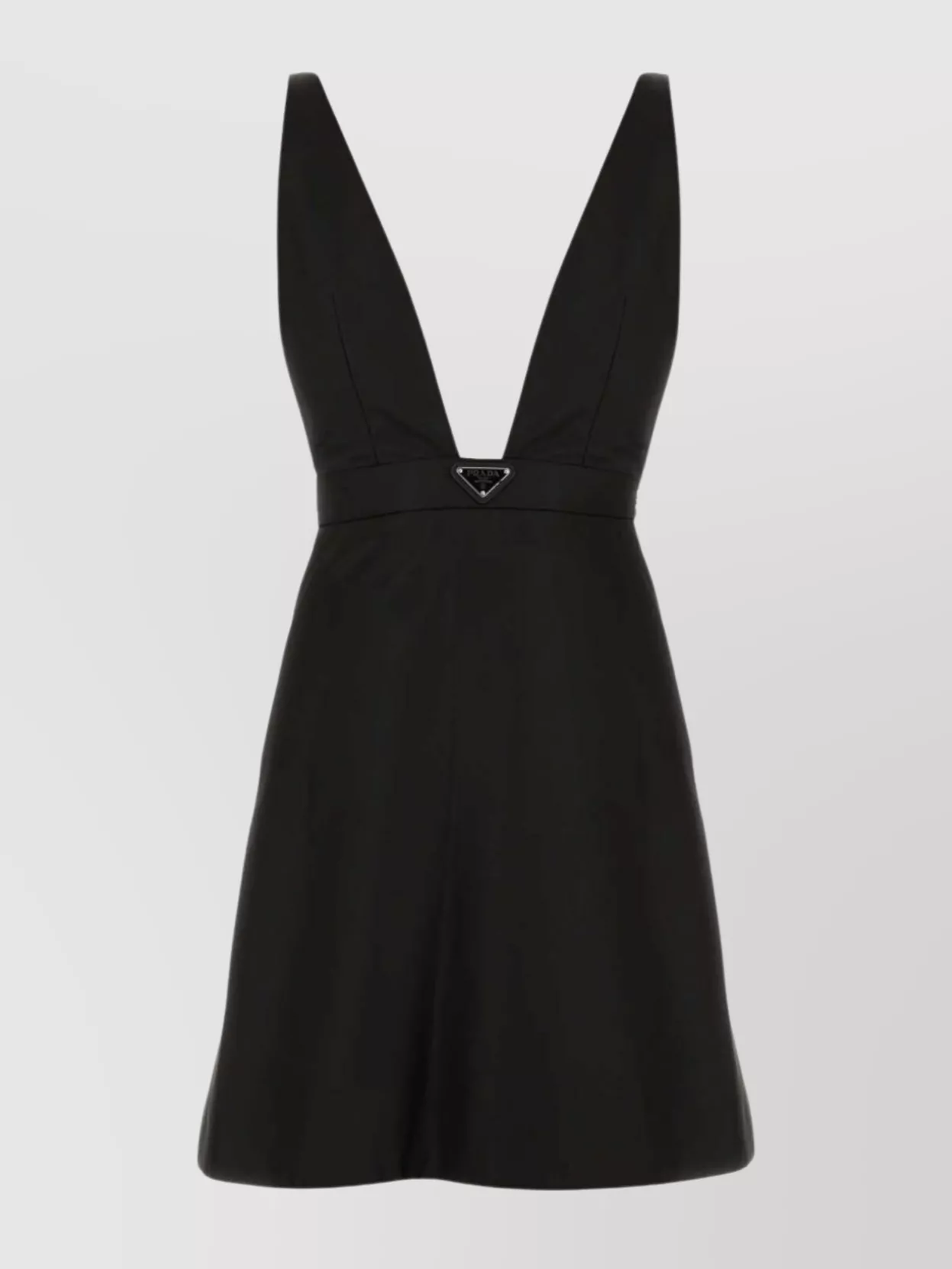 Shop Prada Nylon V-neck A-line Mini Dress
