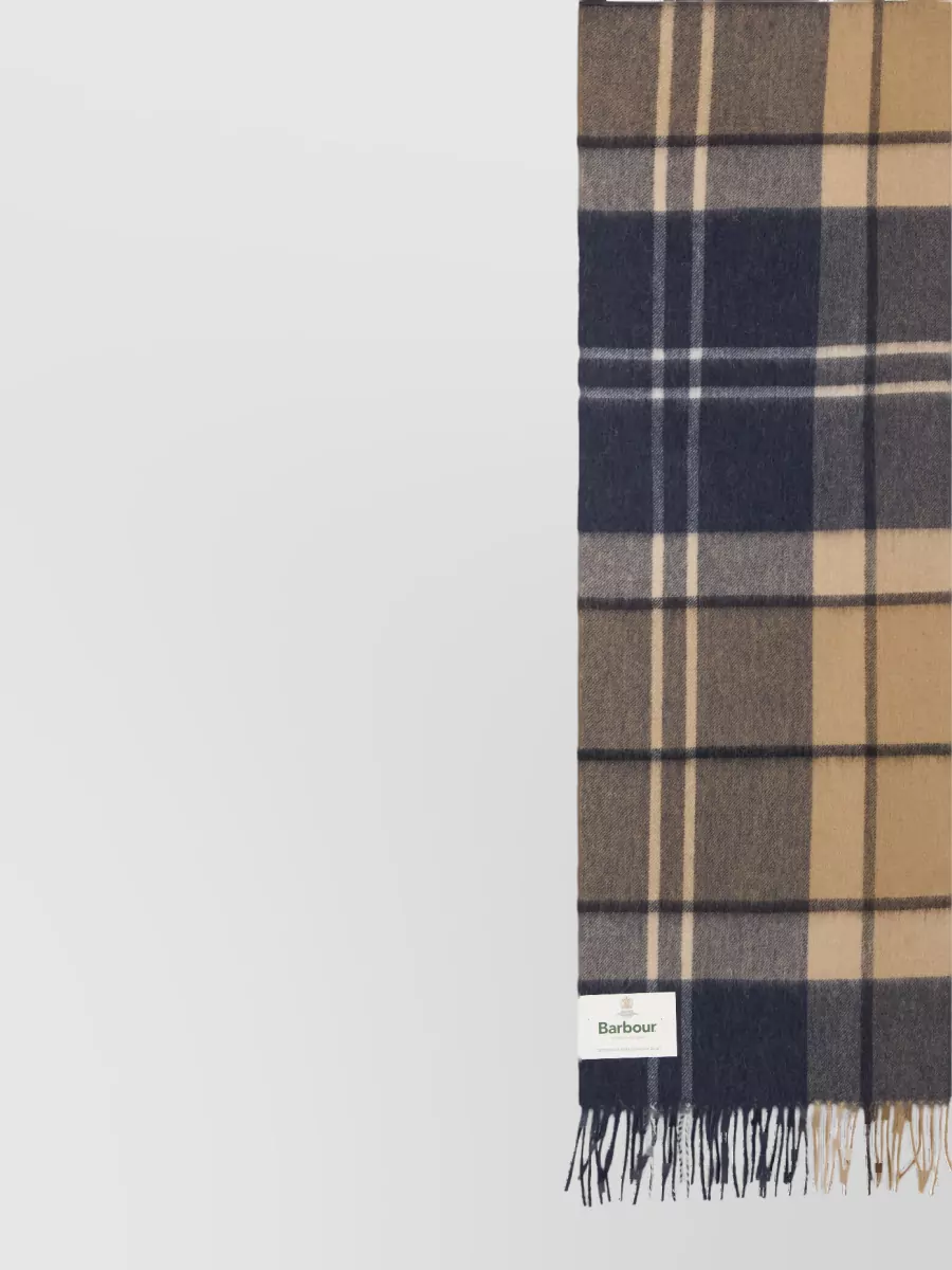 Barbour Checked Wool Cashmere Scarf