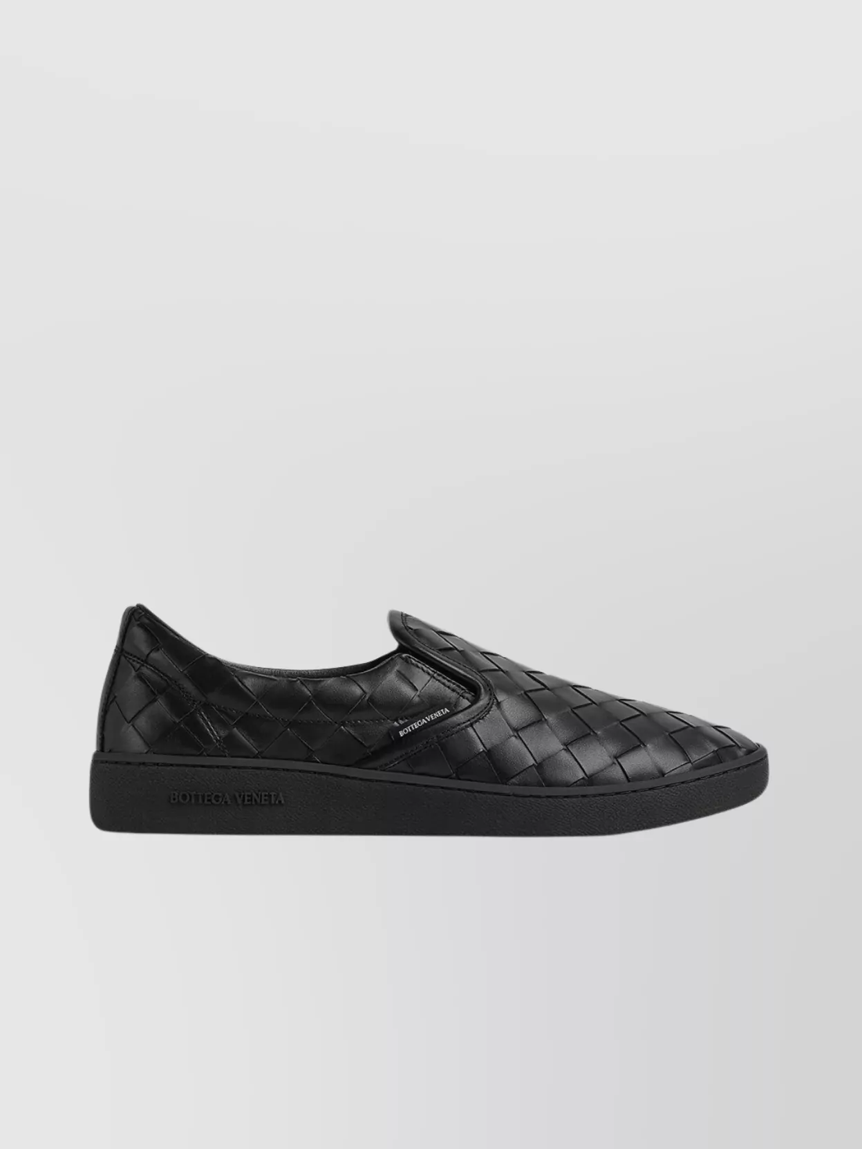Shop Bottega Veneta Slip-on Woven Sneakers Rubber Sole In Black