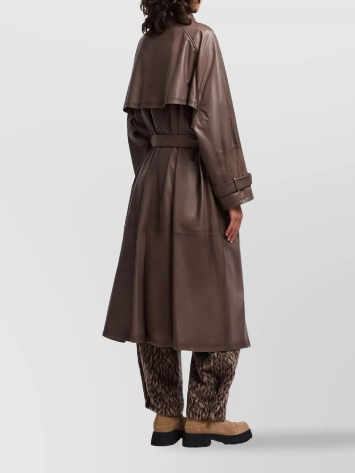Emporio Armani Stylish Raincoat Featuring Belted Waist In Brown