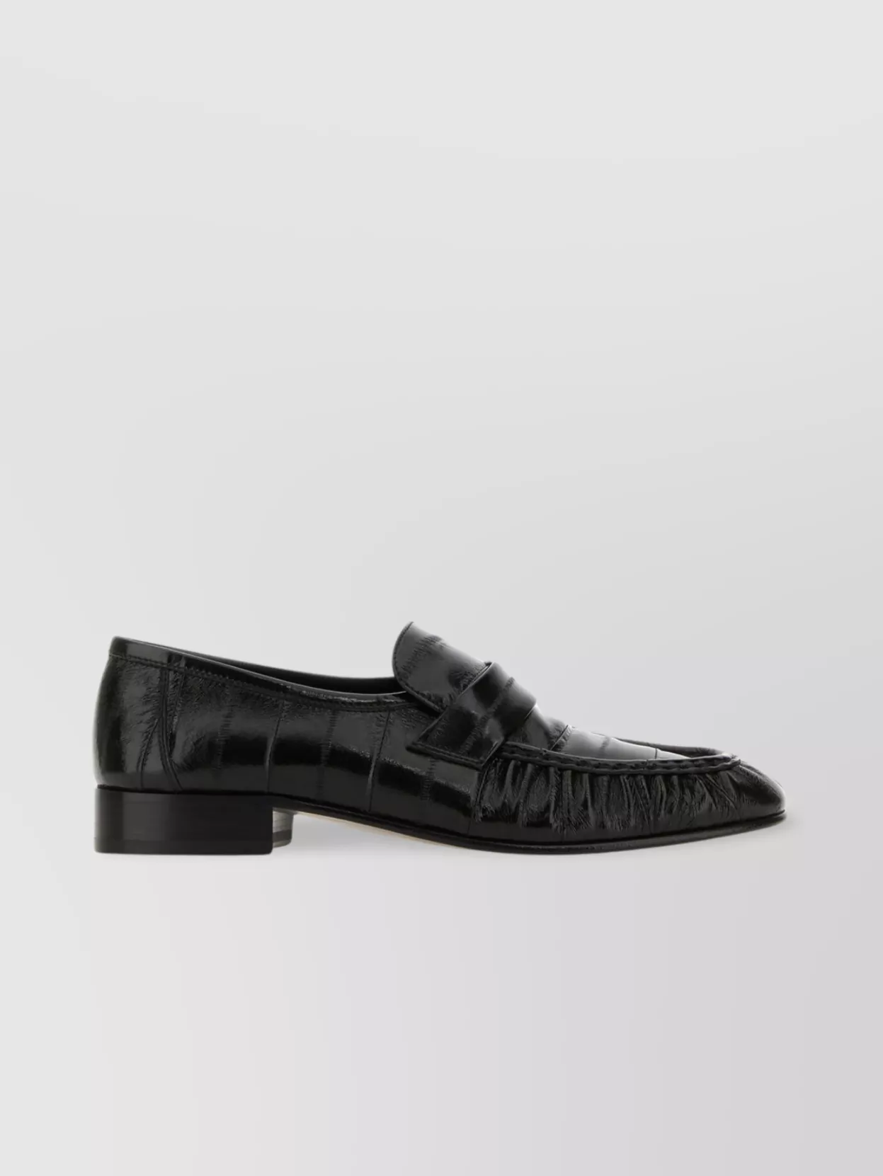 THE ROW CROCODILE EFFECT EEL LEATHER FRINGED LOAFERS