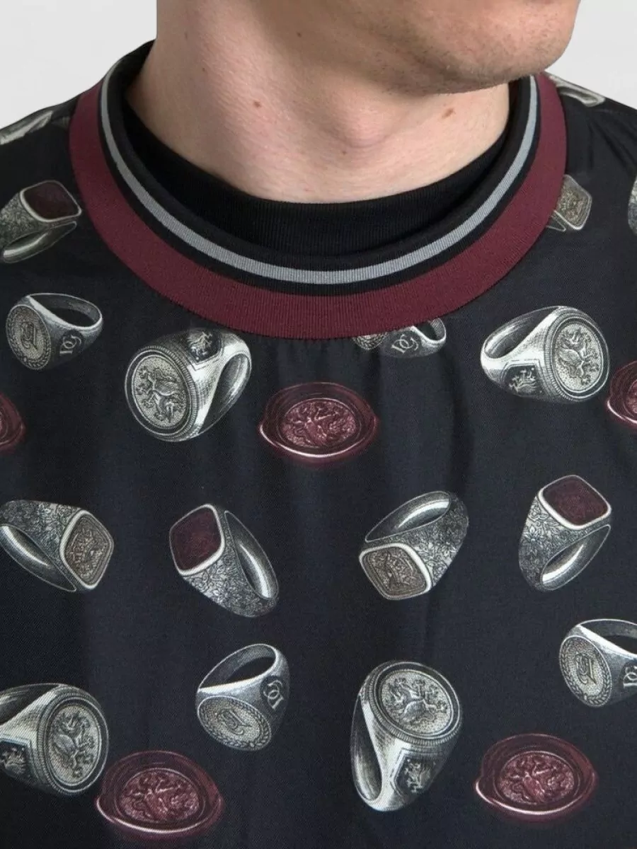 Dolce&Gabbana Silk Printed Crewneck Sweatshirt