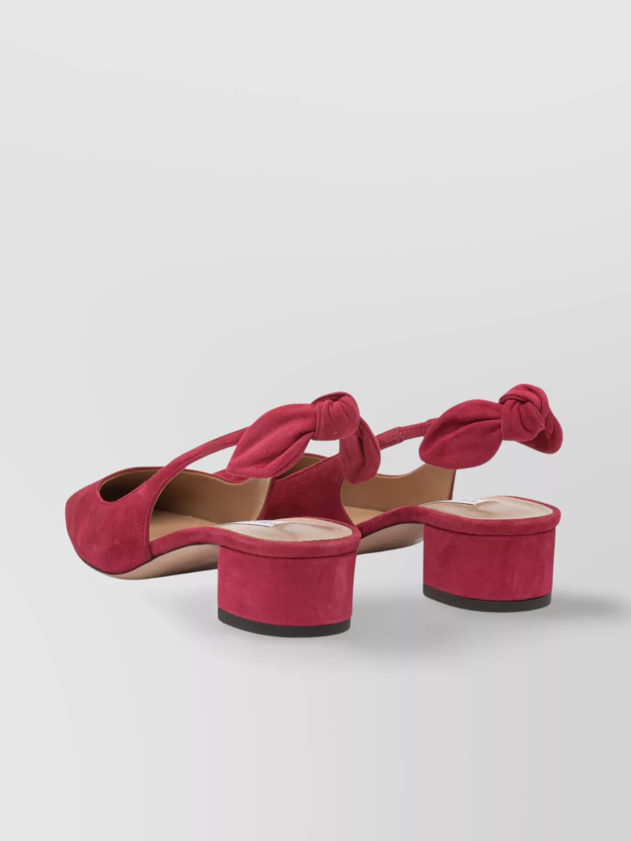 Aquazzura Bow Block Heel Square Toe Pumps