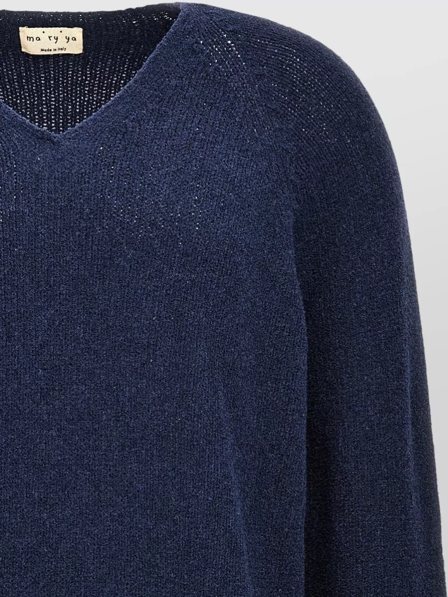 Ma'ry'ya V-Neck Long-Sleeve Jumper
