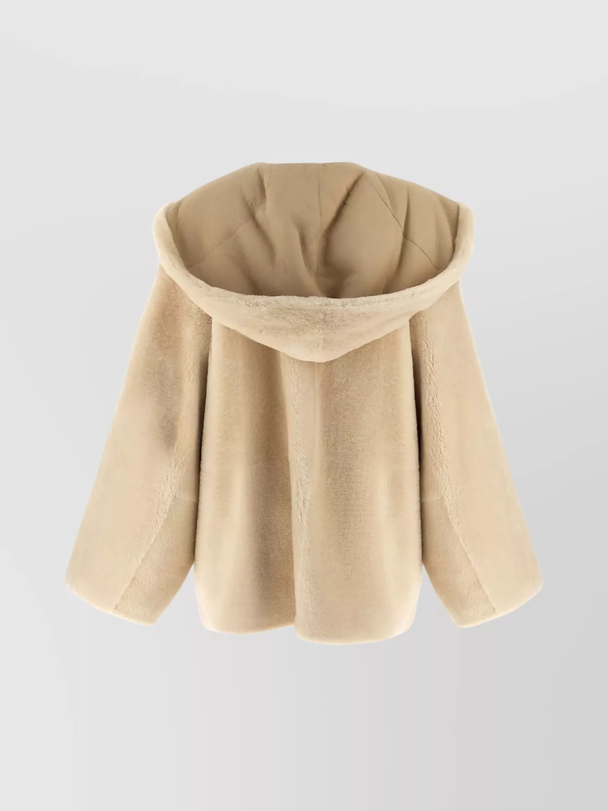 Alberta Ferretti Hooded Jacket With Faux Fur And Pockets In Brown