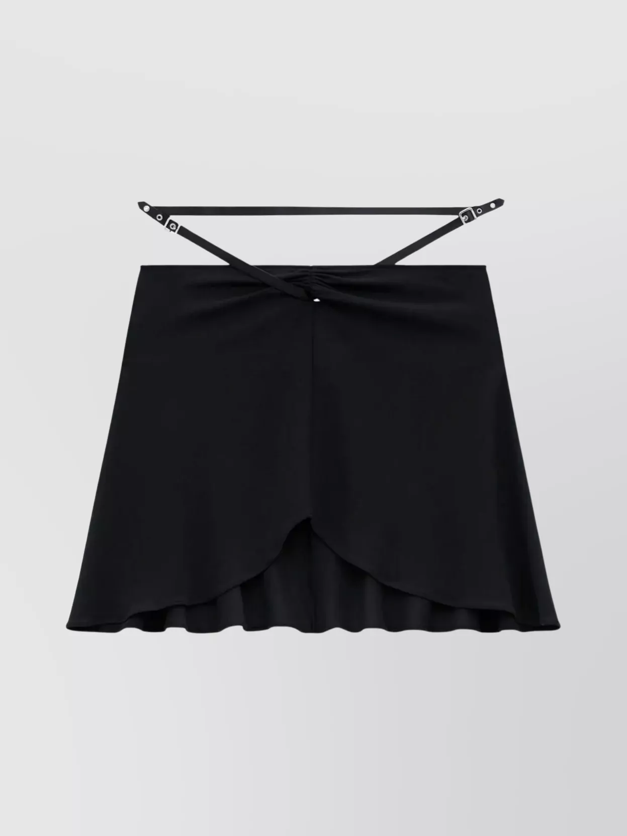 Courrèges Slash Ellipse Crepe Jerse Mini Skirt Clothing In Black