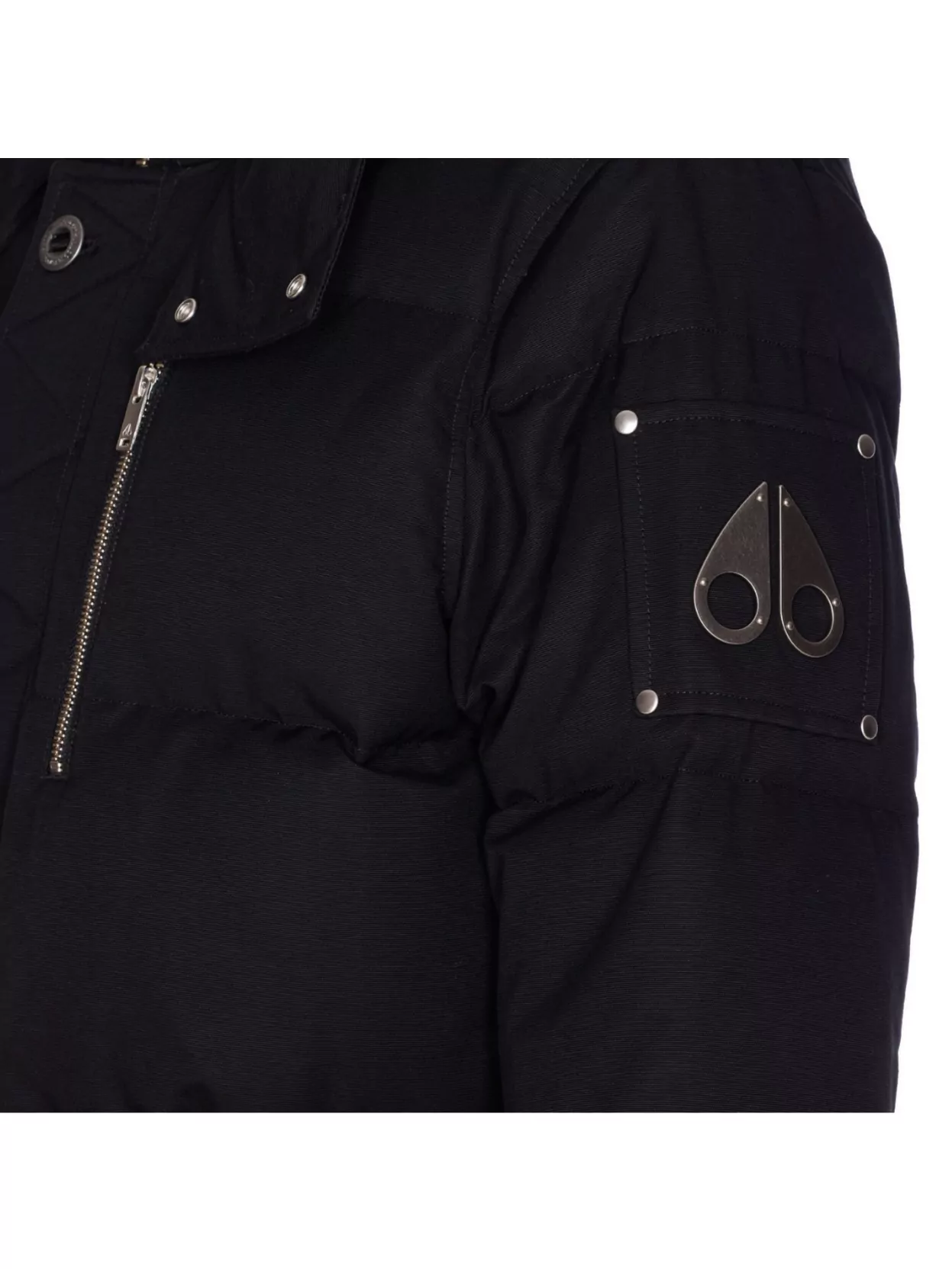 Moose Knuckles Fur Trim Hooded Jacket With Quilted Pattern