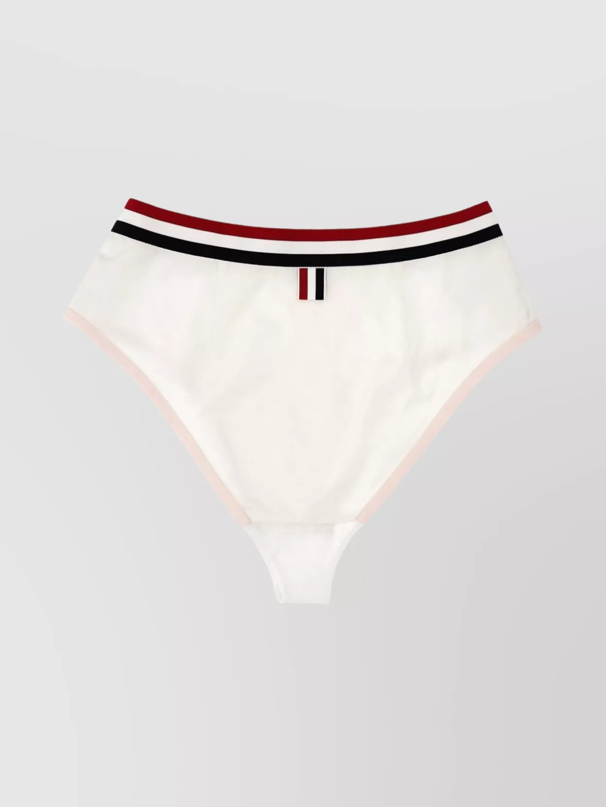 Thom Browne Color-block Briefs With Elastic Waistband And Sheer Panels In White