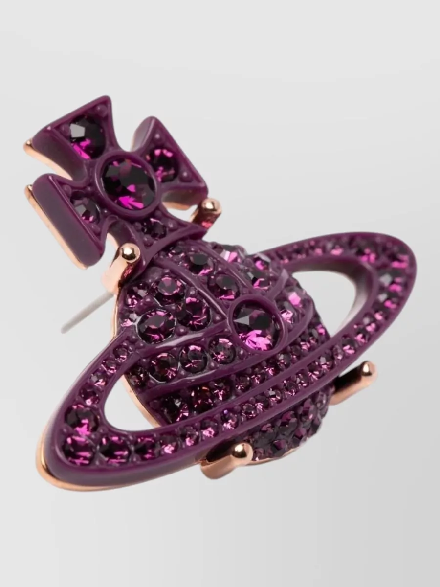 Vivienne Westwood Crystal Embellished Stud Design Earrings