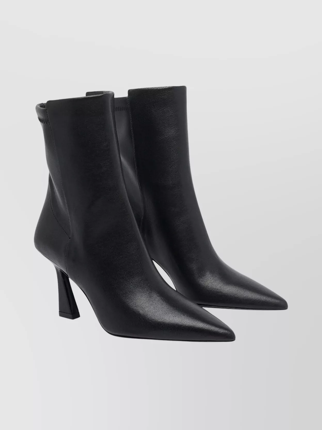 Stuart Weitzman Stylish Leather Ankle Boots With Pointed Toe In Black