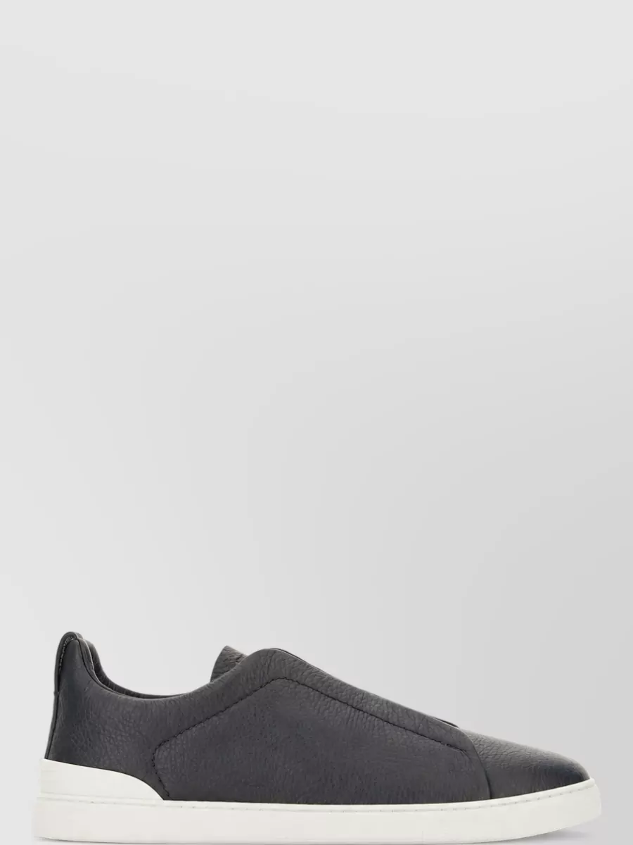 Zegna Leather Slip-On Sneakers