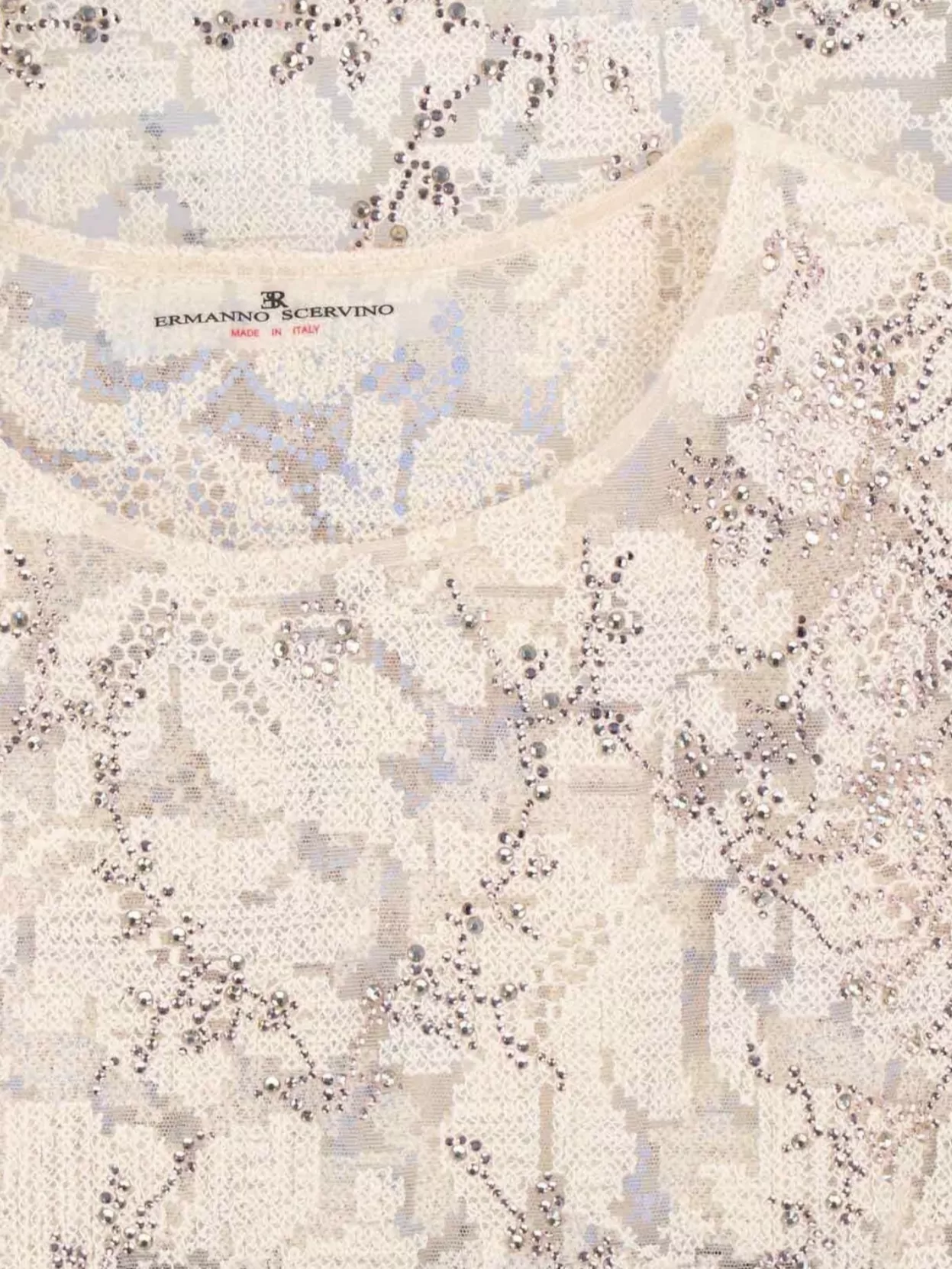 Ermanno Scervino Fitted Lace Detail Crewneck Knitwear