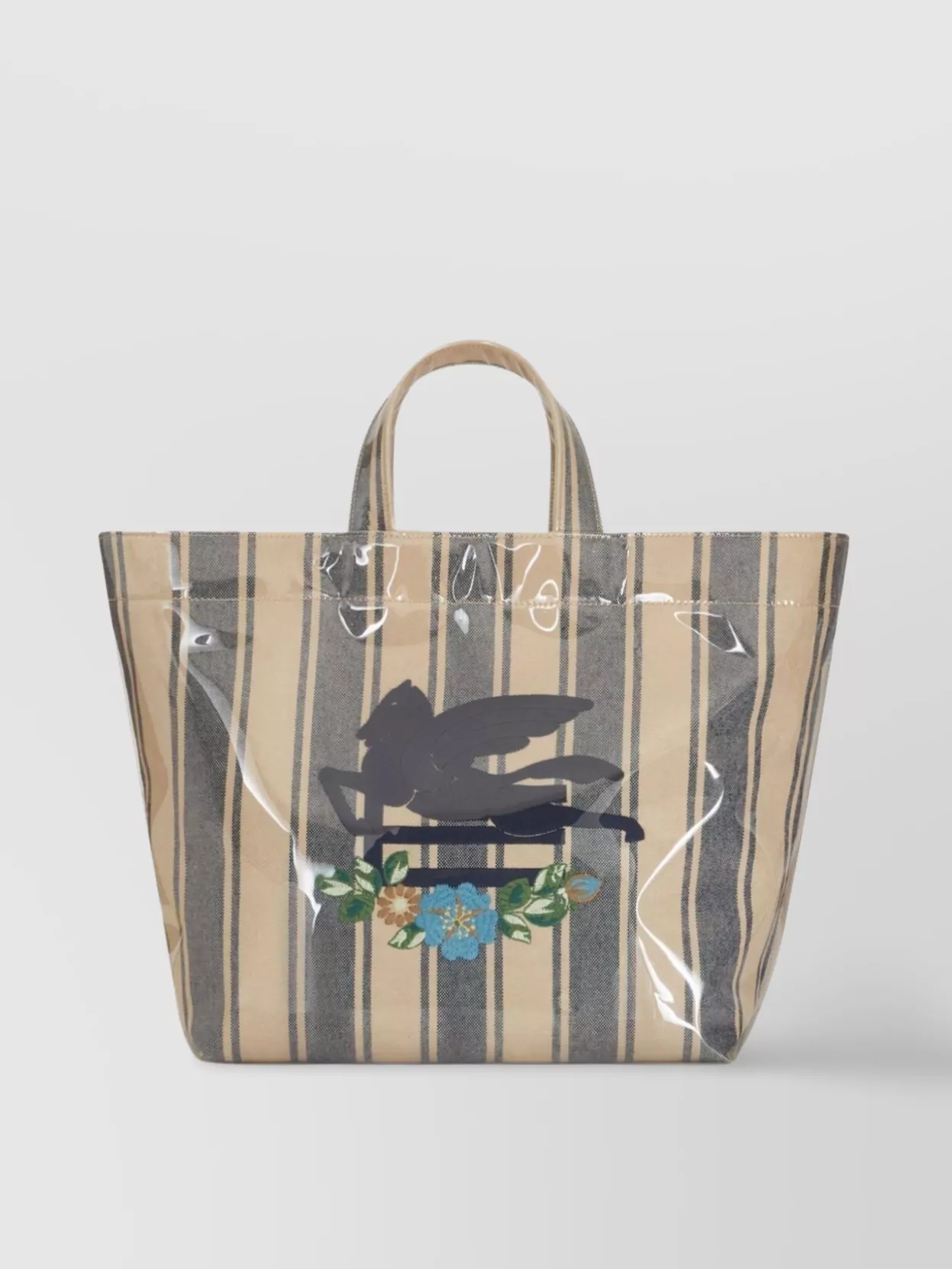 Shop Etro Embroidered Stripe Shopper Bag