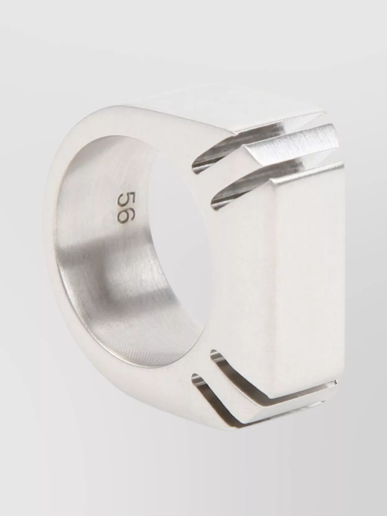Rick Owens Beveled Square Band Ring In Neutrals