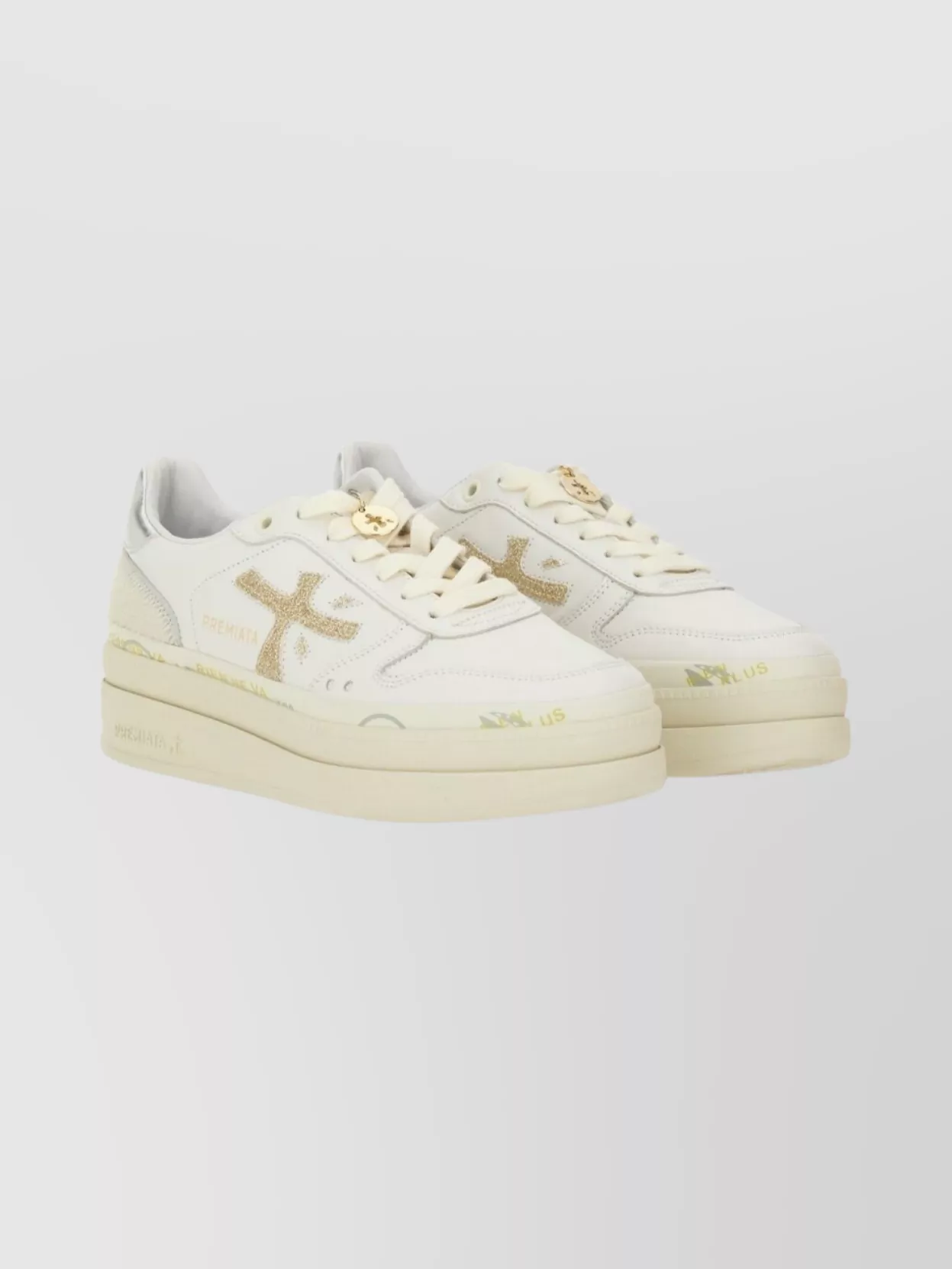 Premiata Sneakers With Metallic Accents And Perforated Design