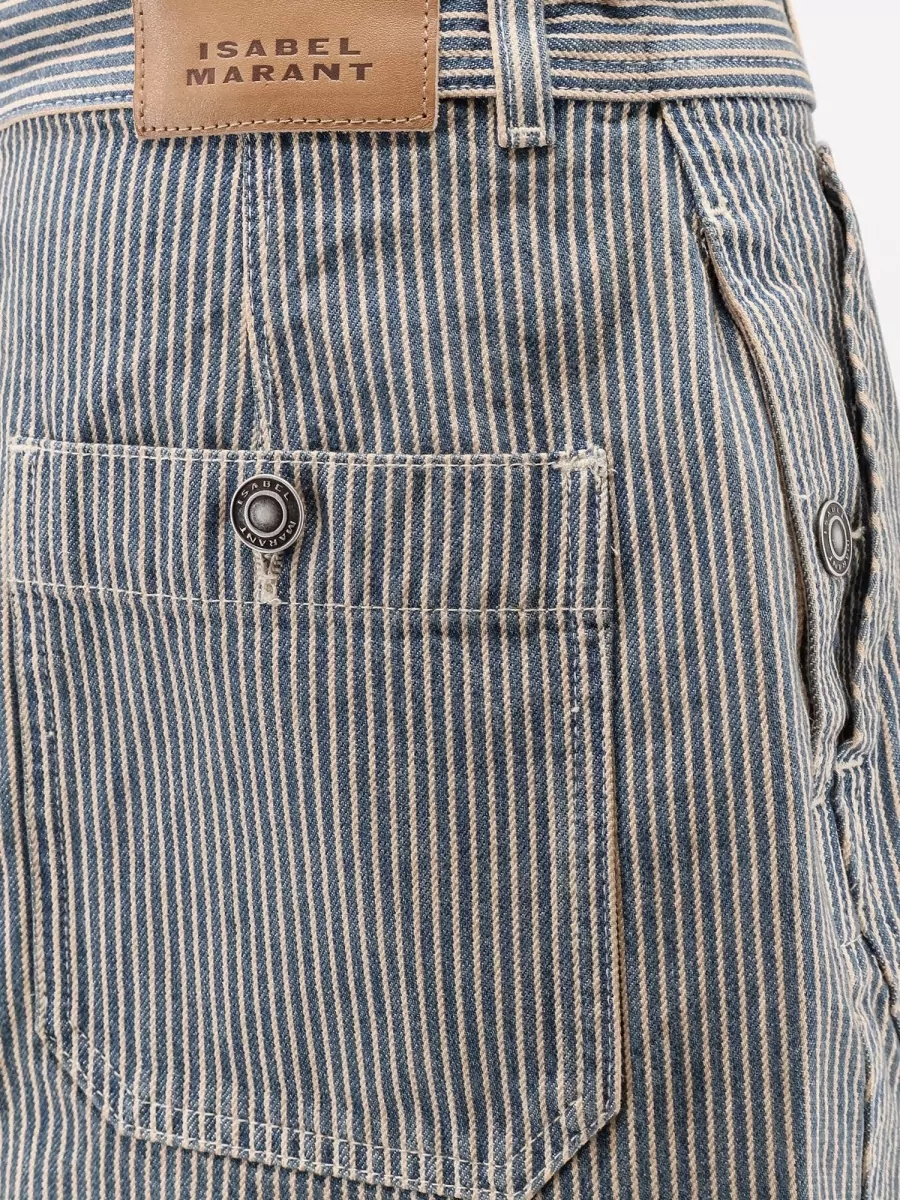 Isabel Marant Etoile Striped Knee-Length Cotton Shorts