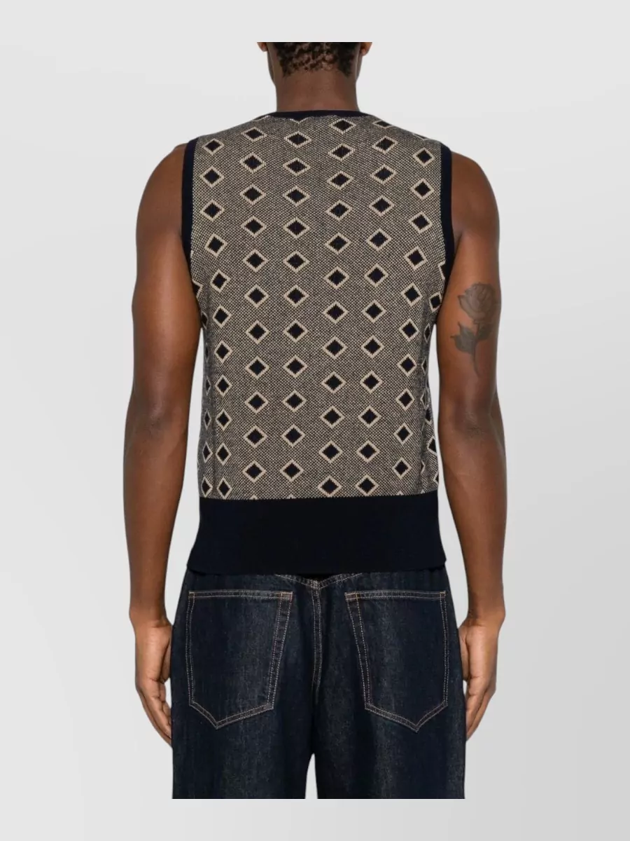 Emporio Armani Wool Cashmere V-Neck Sleeveless Vest