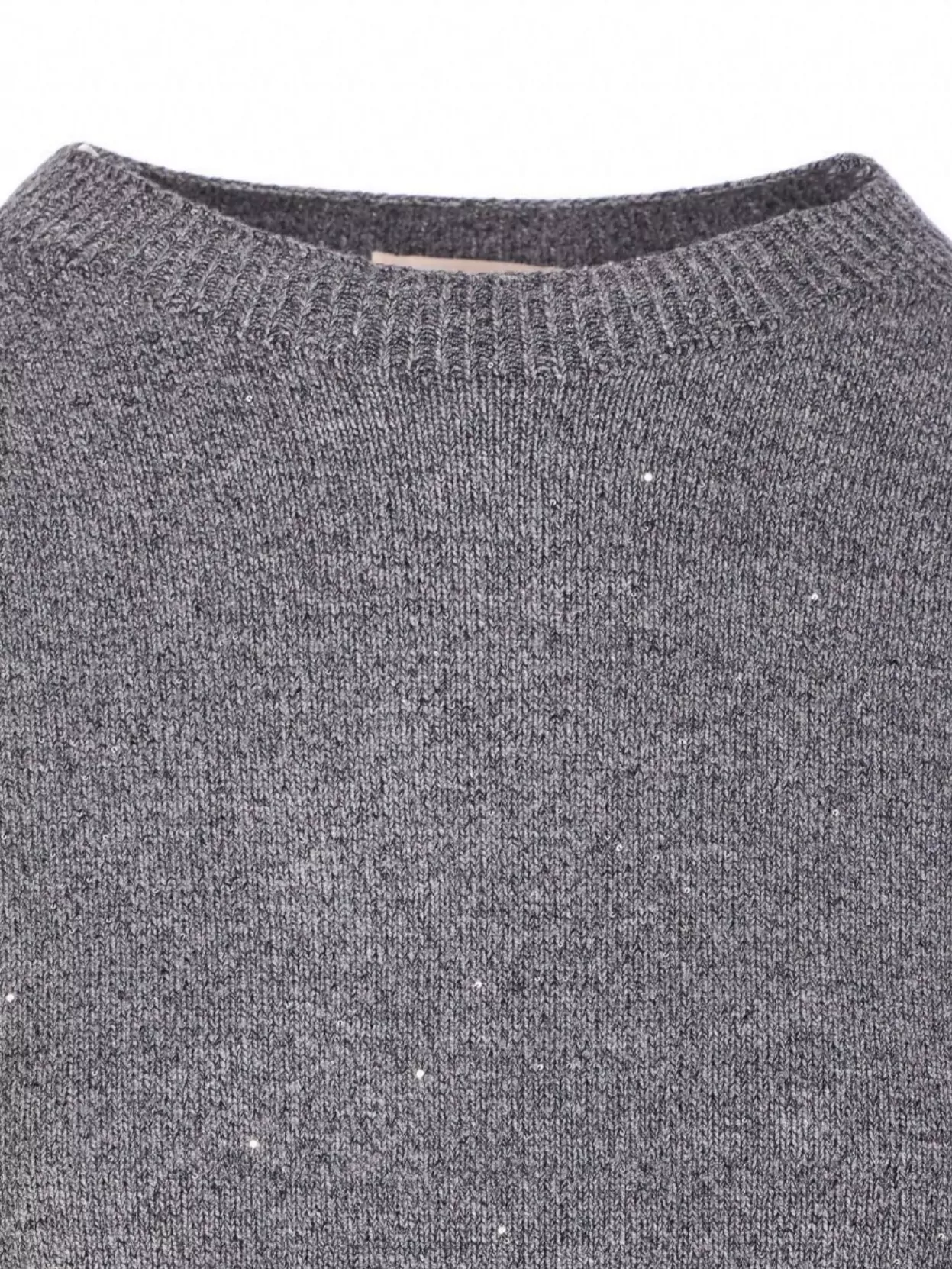 Liu •jo Sequined Crewneck Knitwear Metallic Detail In Gray