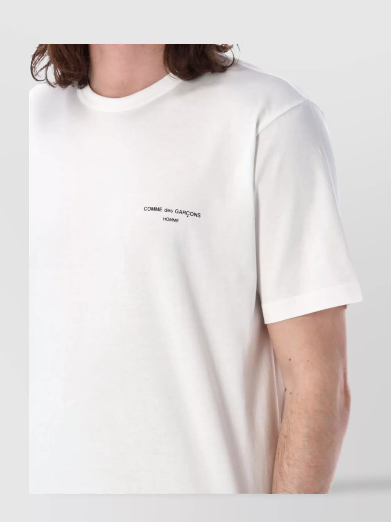 Comme Des Garçons Homme Regular Fit Logo T-Shirt With Ribbed Neck
