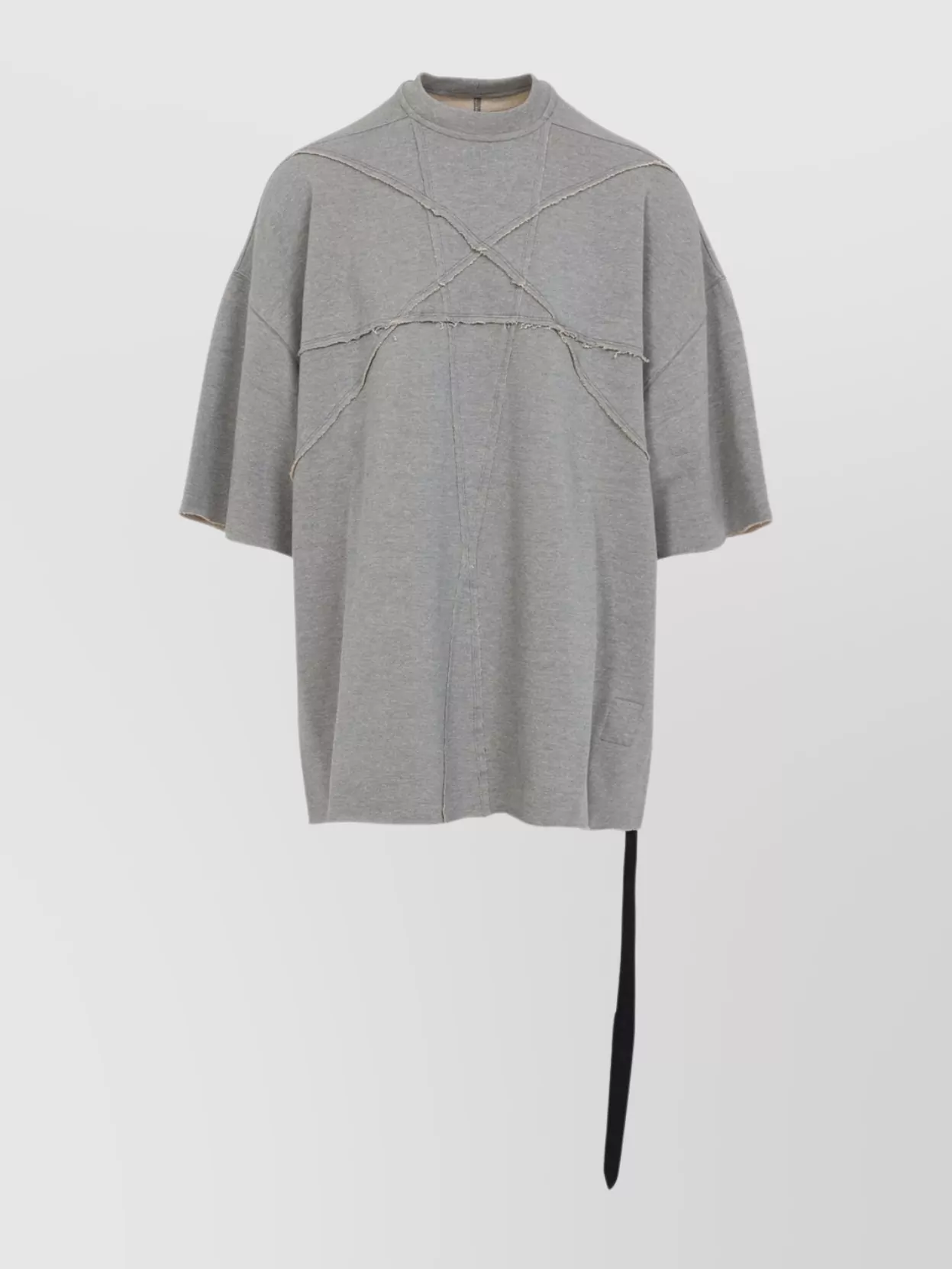 Rick Owens Drkshdw Asymmetric Hem Cotton Fleece T-shirt In Gray