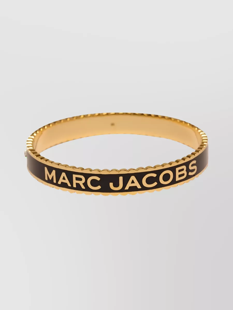 Shop Marc Jacobs The Medallion Emblem Bangle In Black