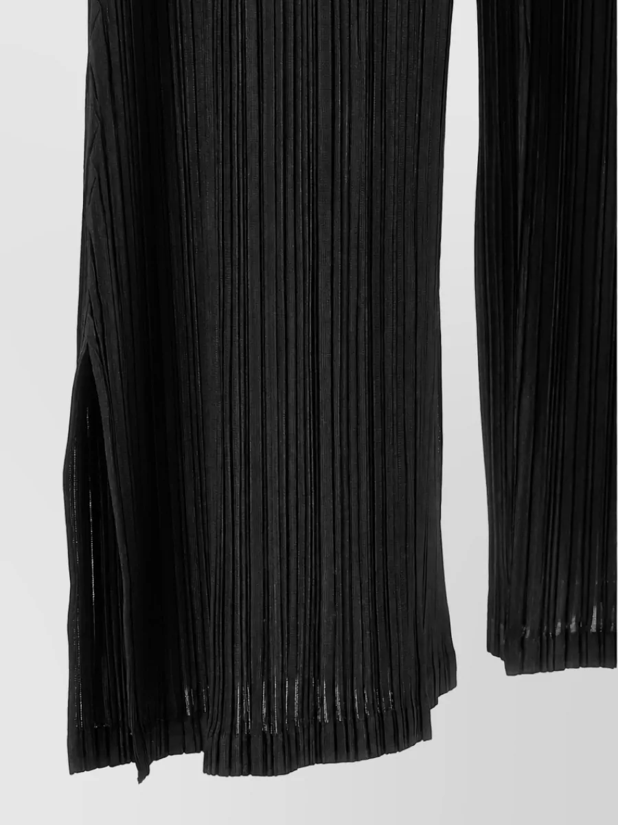 Pleats Please Issey Miyake Pleated Cropped Wide-Leg Pants