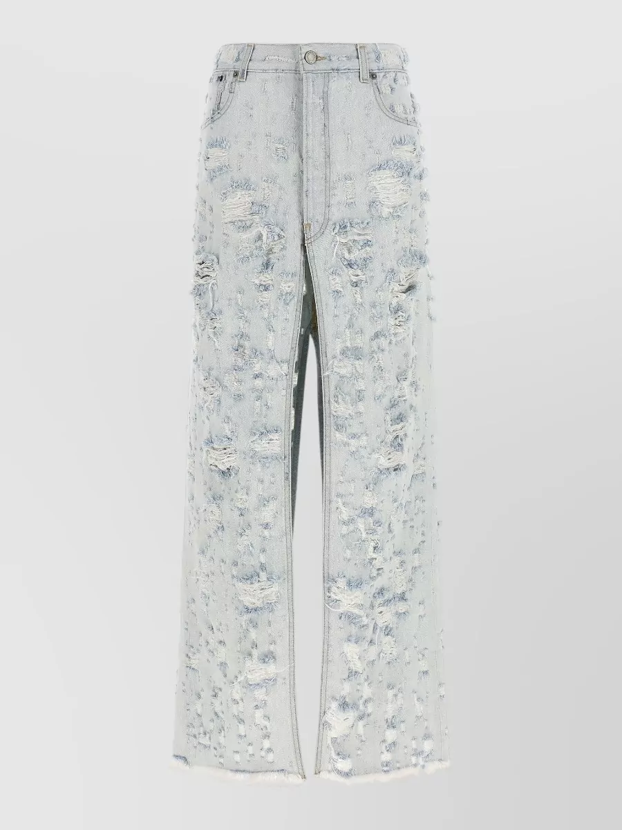 Haikure Denim Destroyed Maxi Skirt