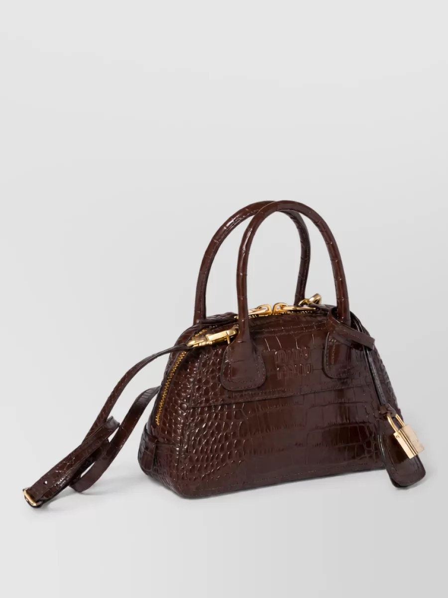 Miu Miu Mini Crocodile-Embossed Calf Leather Mini Bag