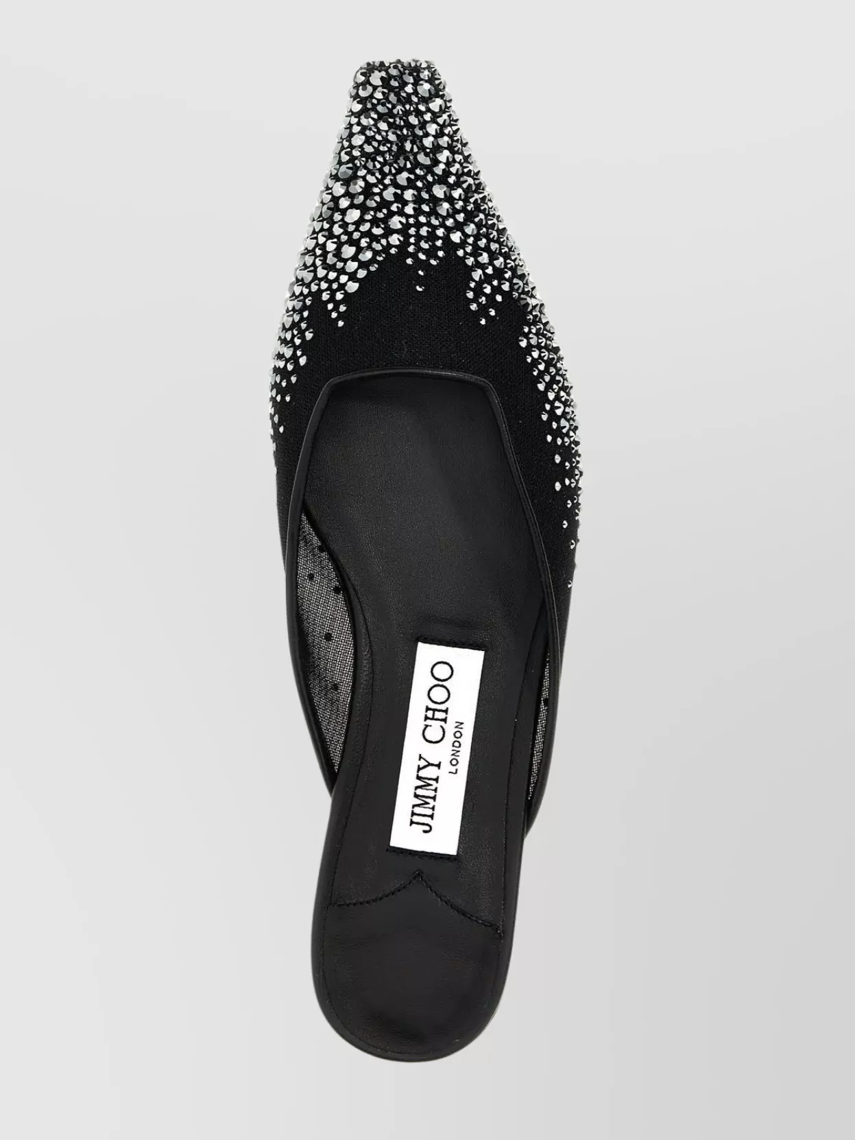 Jimmy Choo Embellished Mesh Pointed Toe Mules