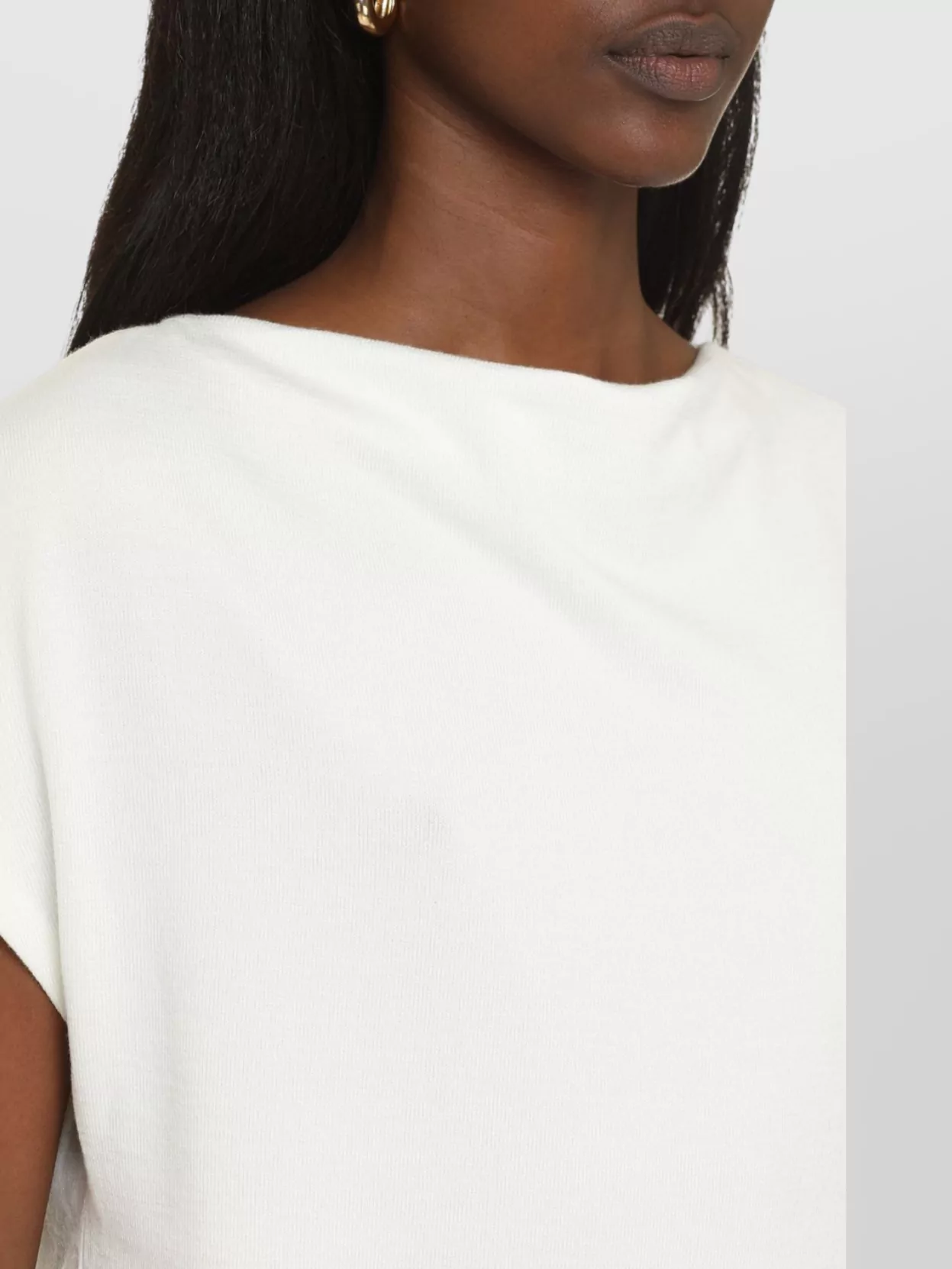 Vince Draped Neckline Knitted T-Shirt