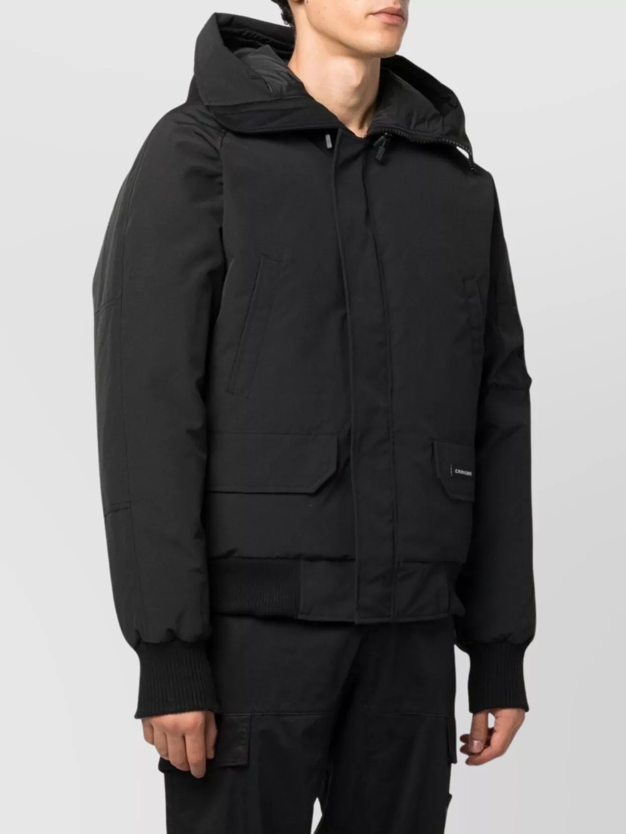Canada Goose Hooded Bomber Jacket Featuring Front Pockets