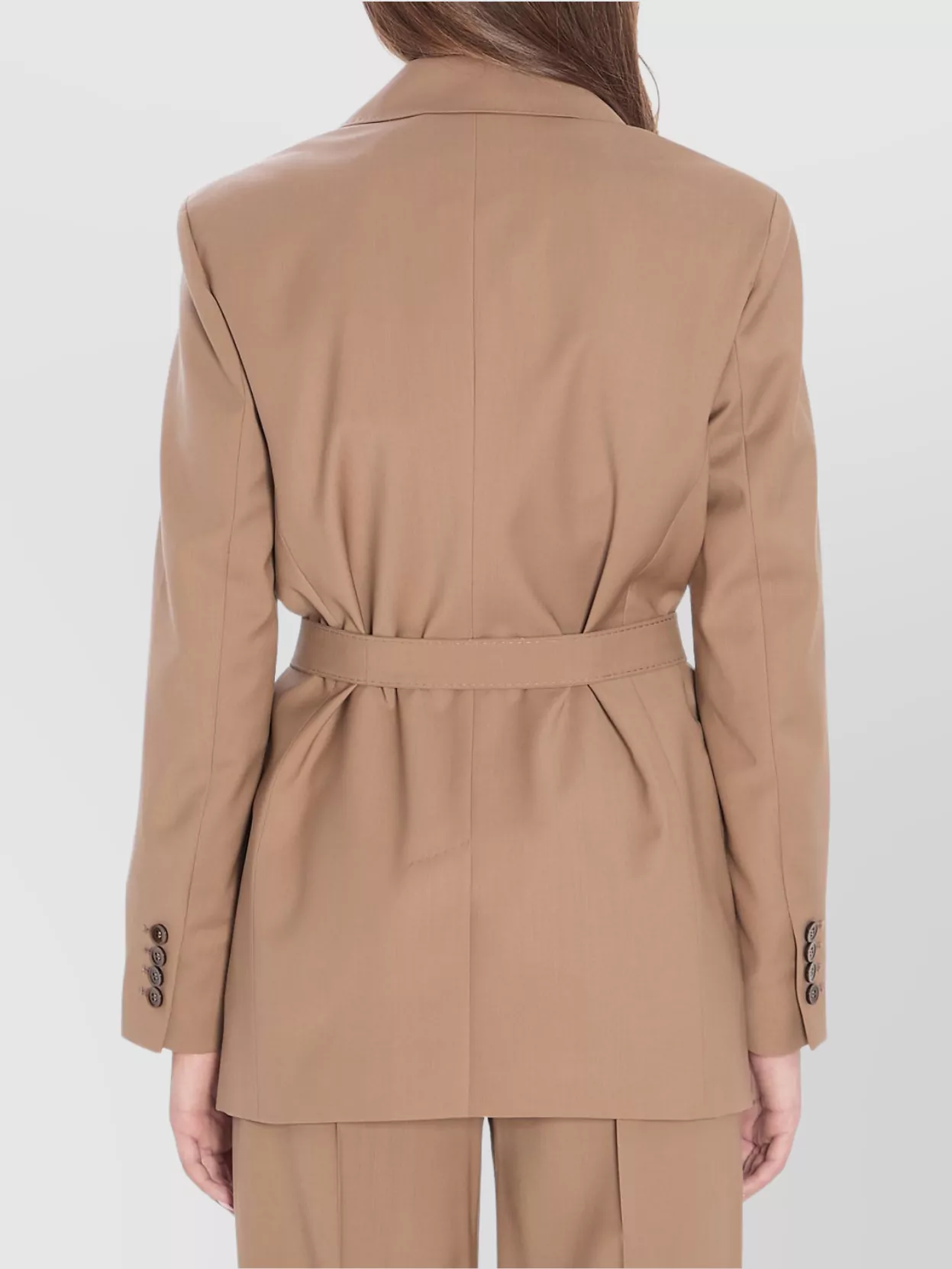 Max Mara Wool Canvas Blazer Tie Belt