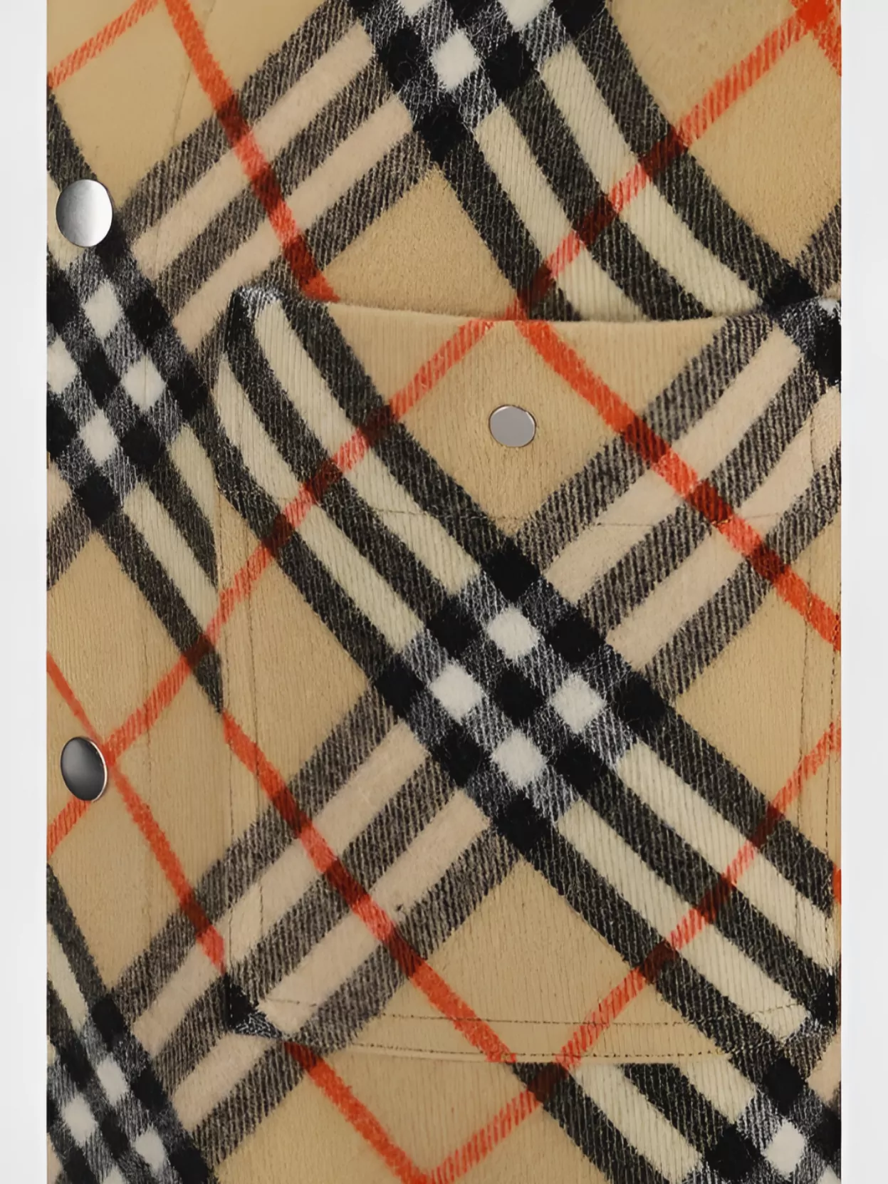 Burberry Checked Wool Shirt With Front Pocket