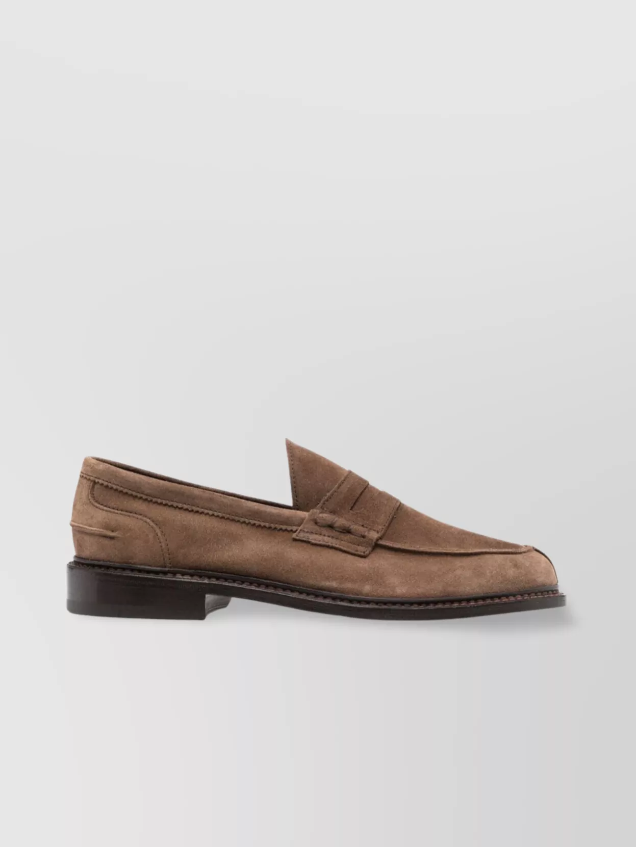 Tricker's Round Toe Suede Penny Strap Loafers