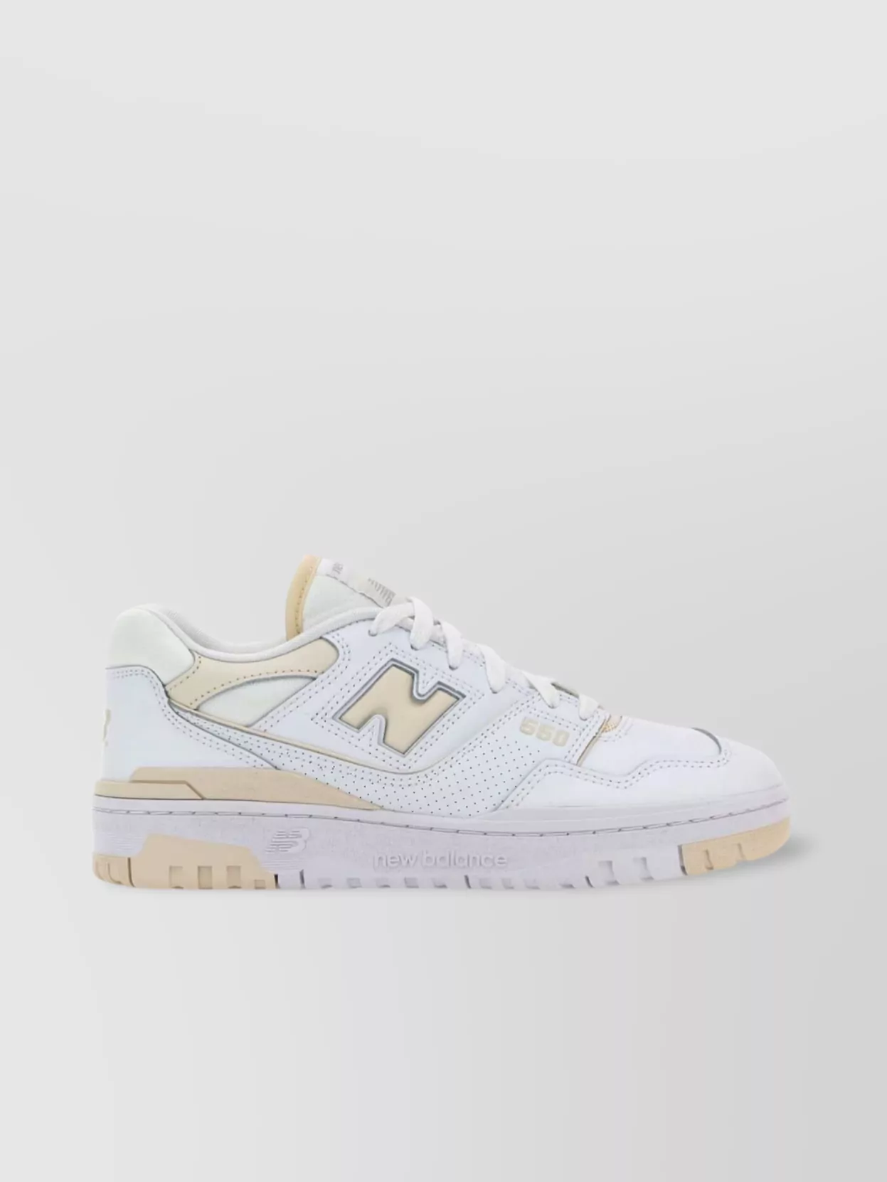 New Balance Leather Sneakers 550 Perforated Toe Rubber Sole In White