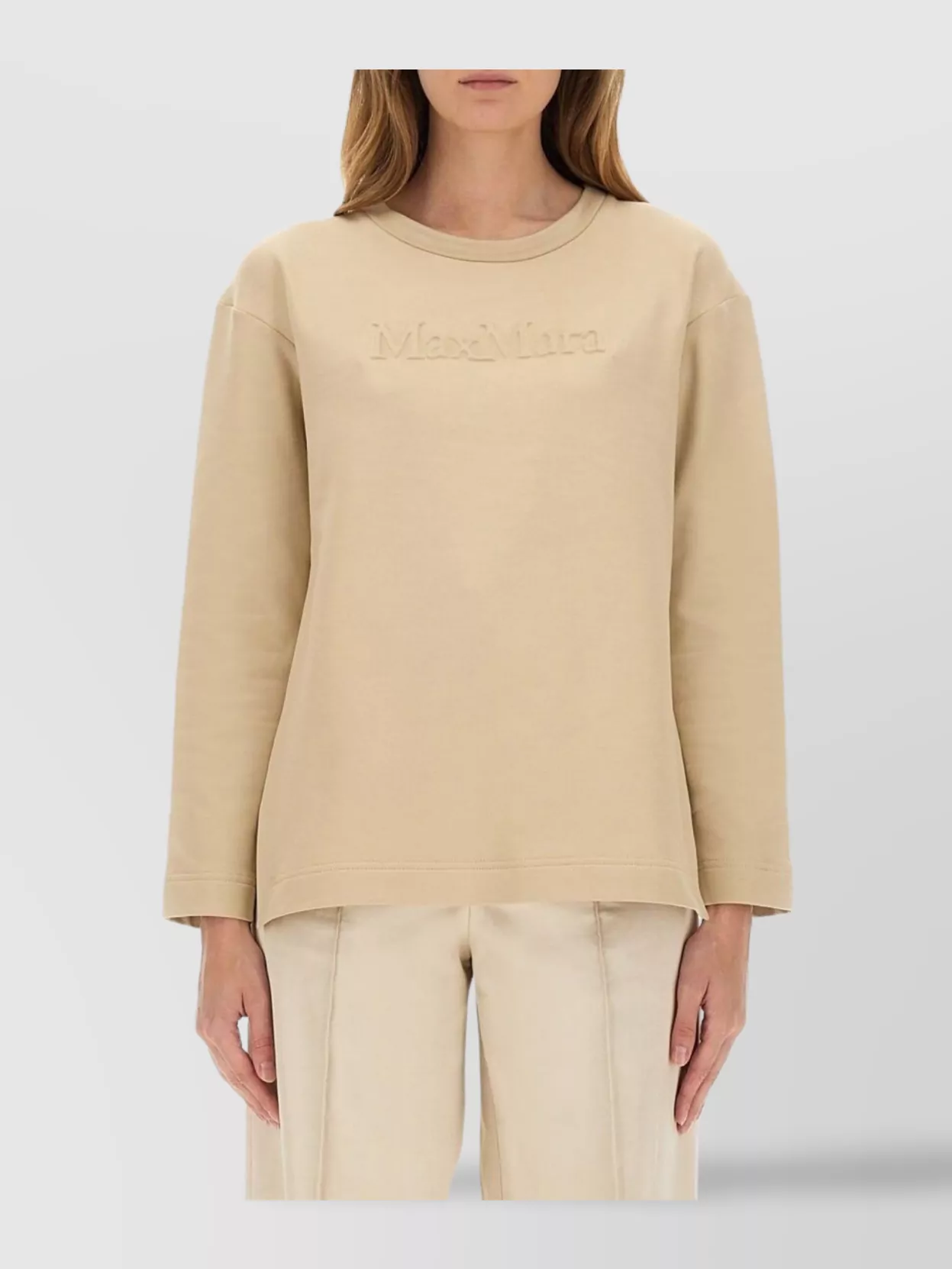 Max Mara Long Sleeve Knit Sweatshirt With Side Slits