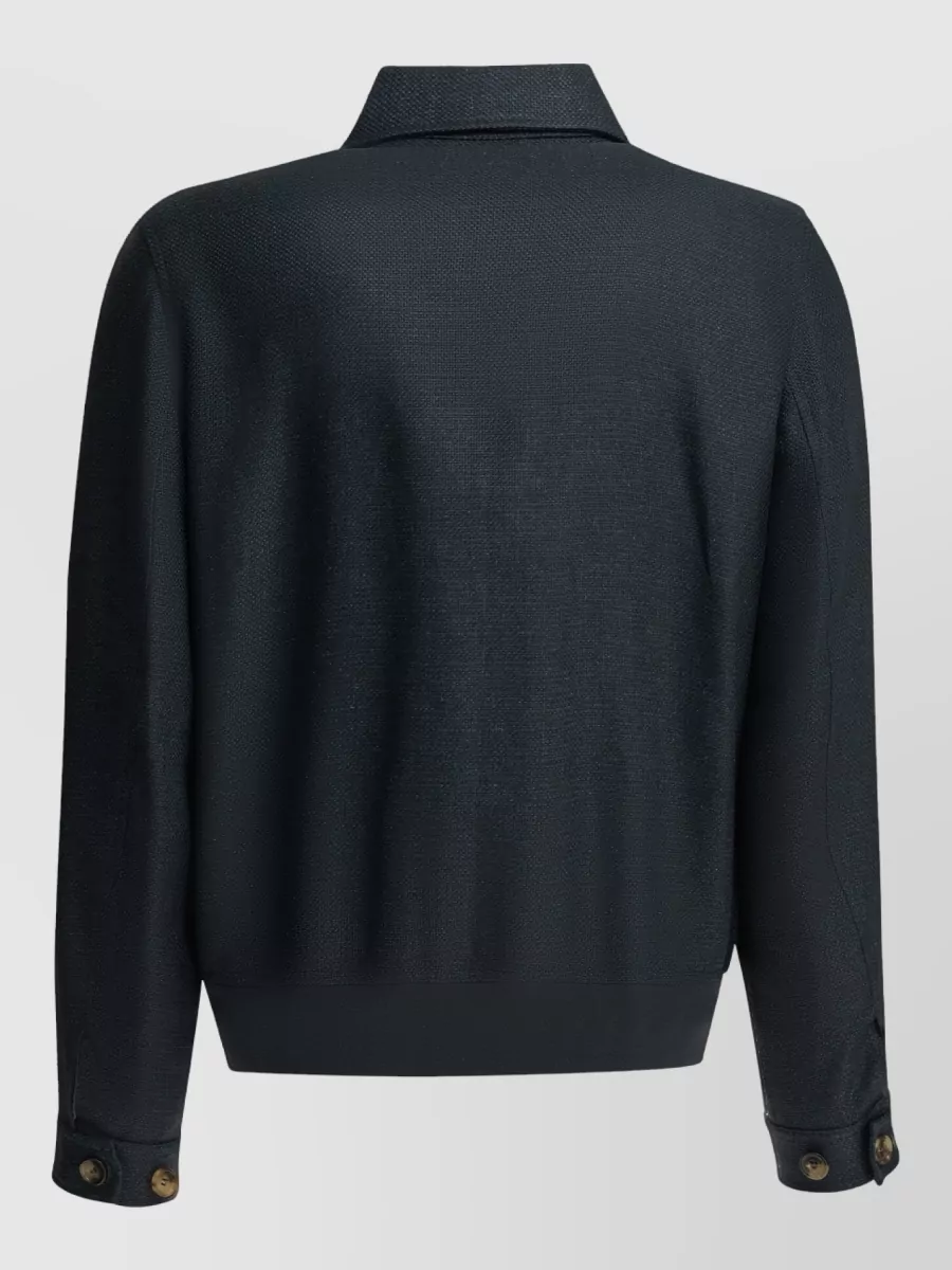 Brunello Cucinelli Silk Linen Single Breasted Coat