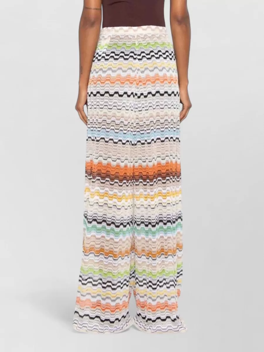 Missoni Zigzag Fine-Knit Wide-Leg Trousers