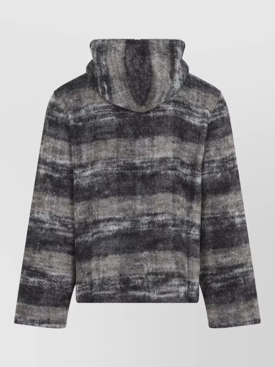 Our Legacy Checked Hooded Zip-Up Knit Jacket