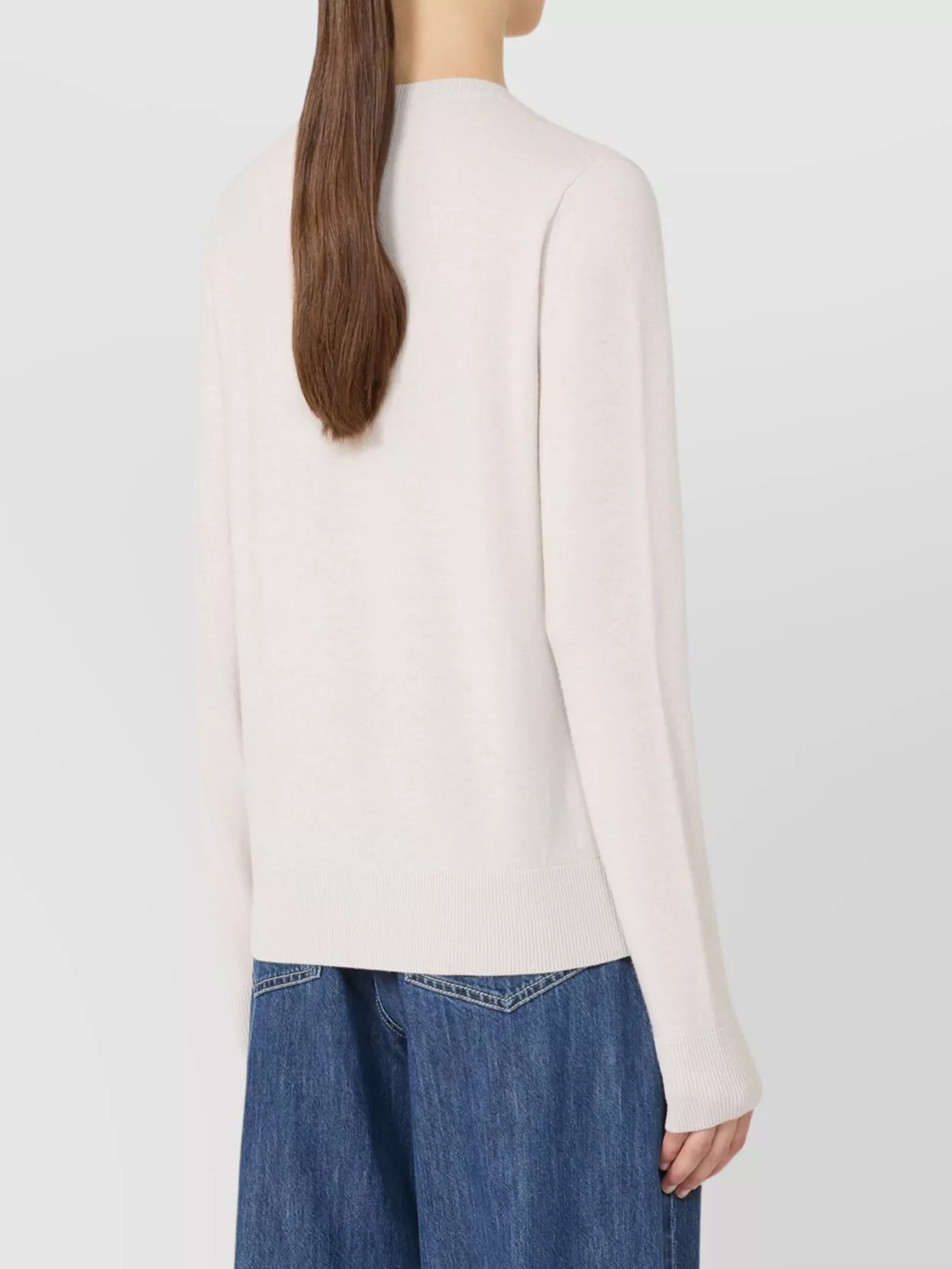 S Max Mara Wool V-Neck Knitwear With Ribbed Edges