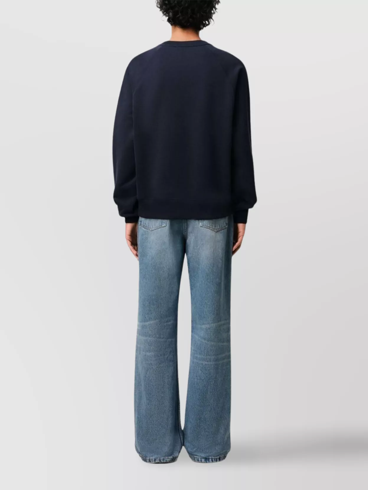 Ami Paris Ribbed Crewneck Sweater With Raglan Sleeves