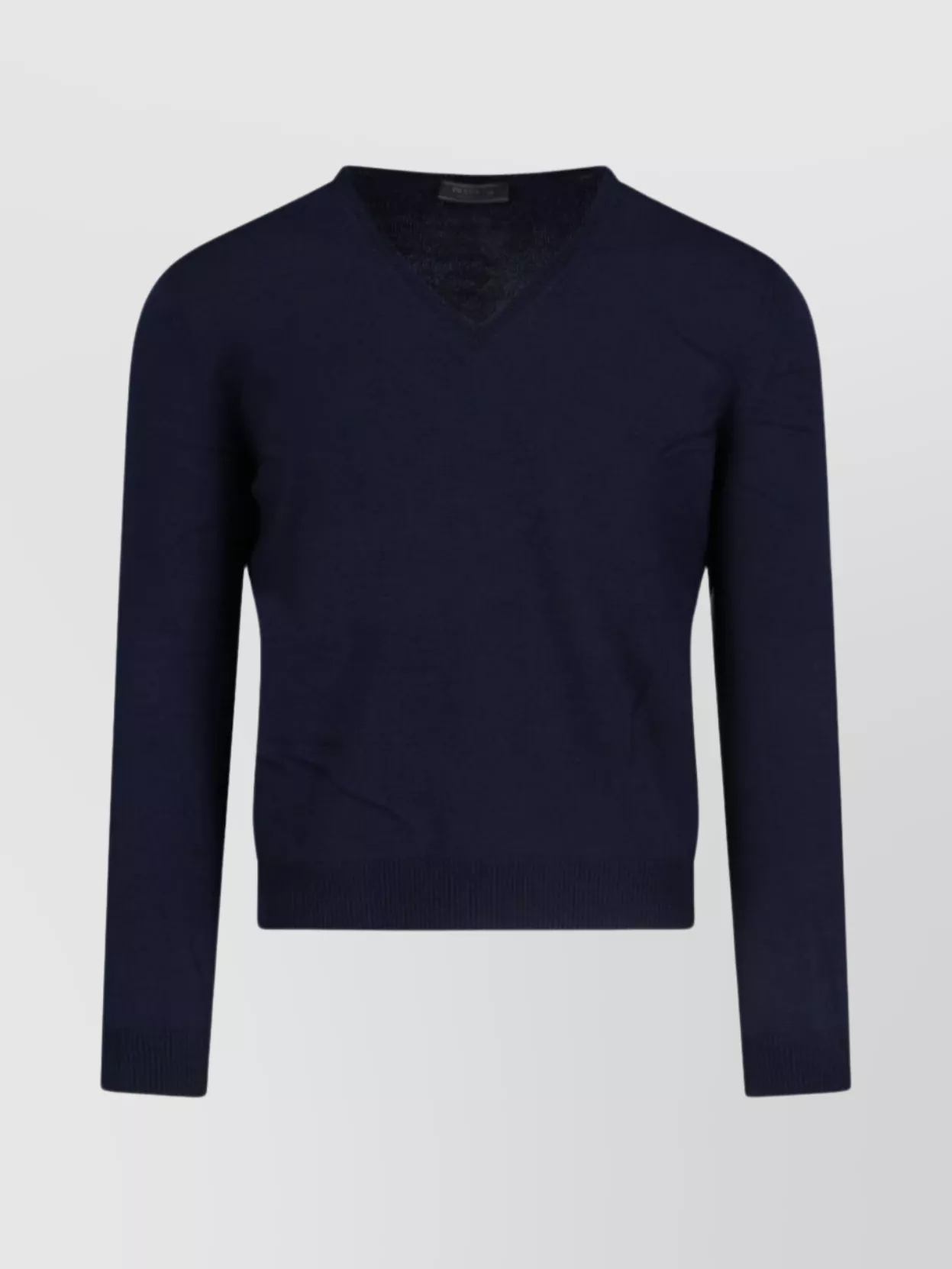 Prada Ribbed Knitwear With V-Neckline And Long Sleeves