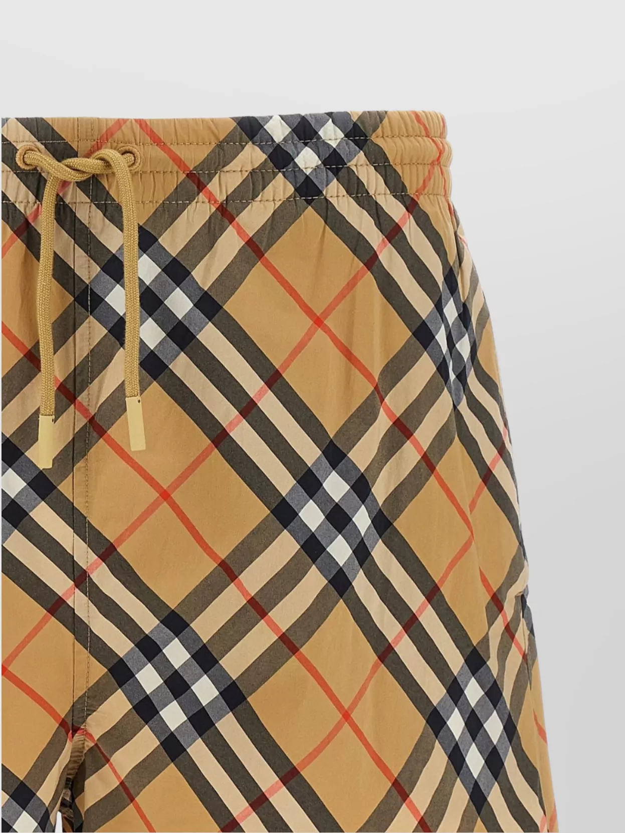 Shop Burberry Check Swimwear With Back Pocket And Side Pockets
