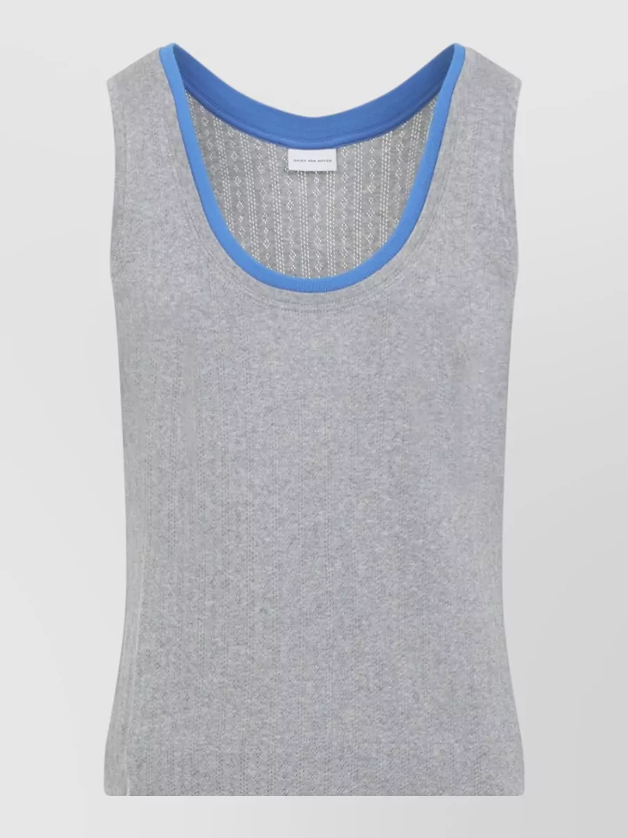 Dries Van Noten Heffman Bis Tank Top Contrast Rib Trim