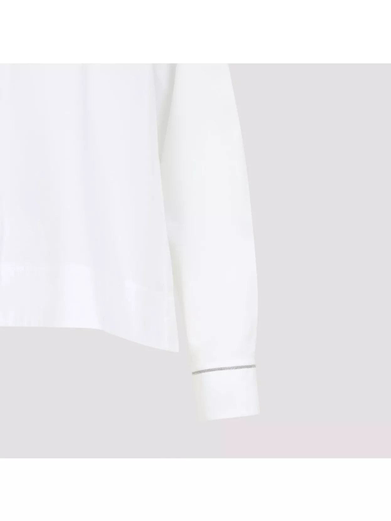 Shop Peserico Cropped Cotton Shirt Buttoned Cuffs