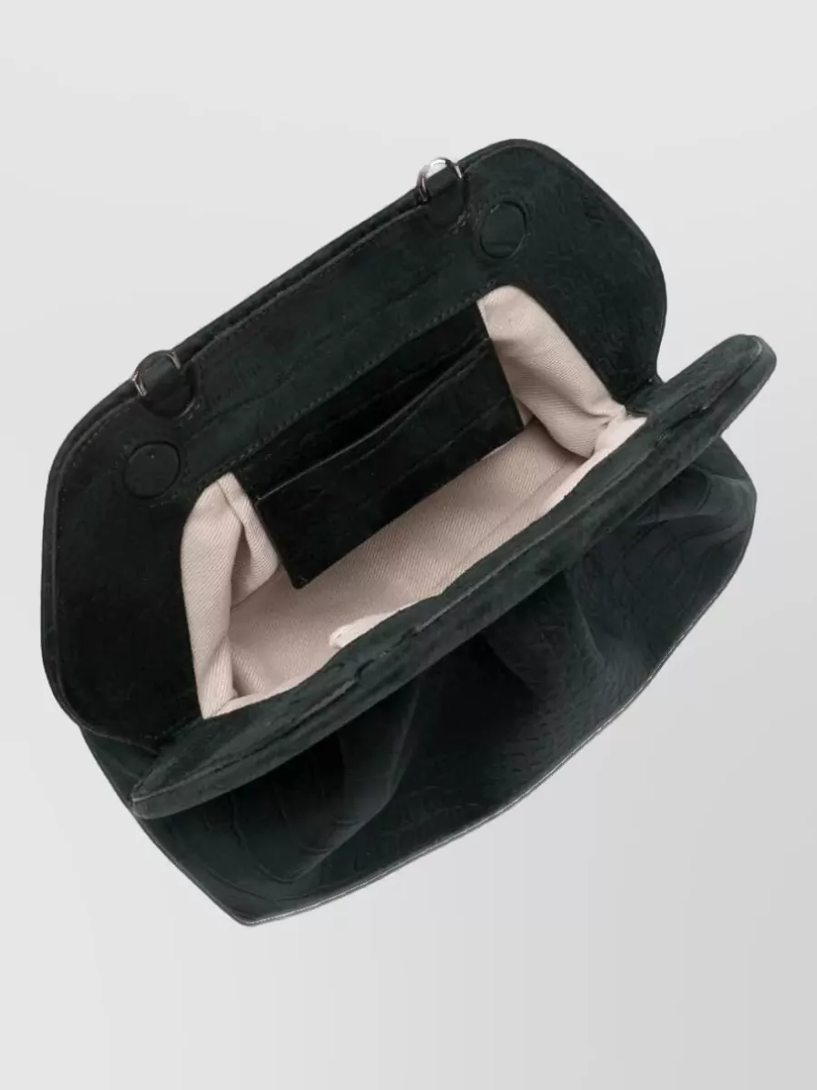 Themoiré Bios Medium Suede Croc-Effect Clutch Bag